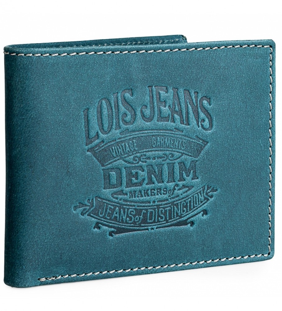Lois Jeans Portefeuille en cuir 201707 bleu 11,5x9 cm