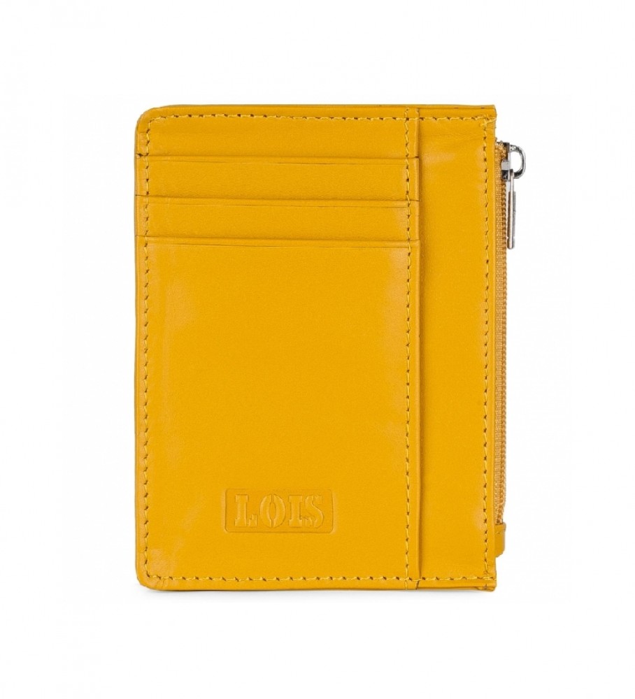 Lois Leather wallet 202004 Ochre -8,3x11,3x1cm