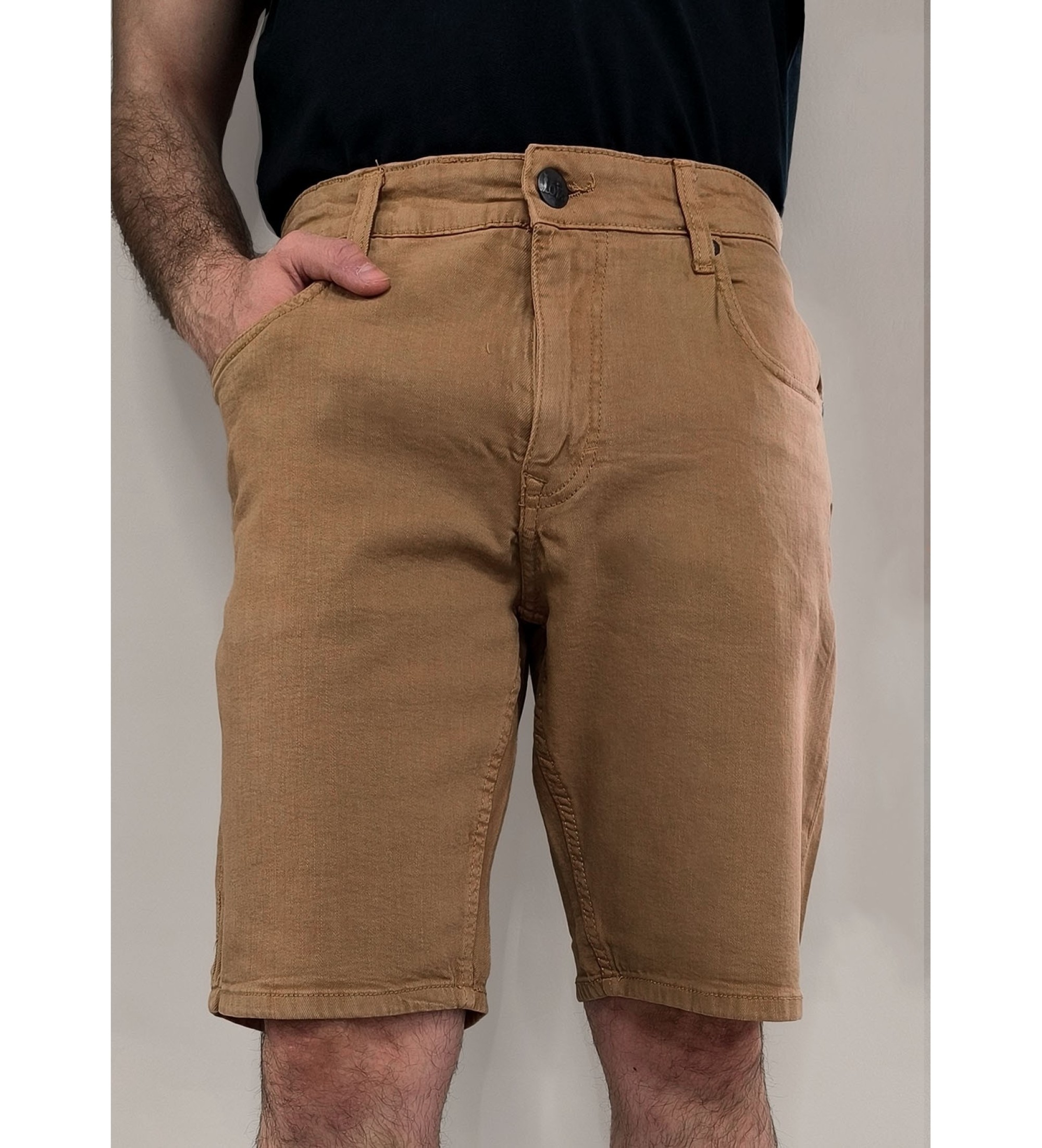 Lois Jeans Brązowe szorty ze średnim stanem