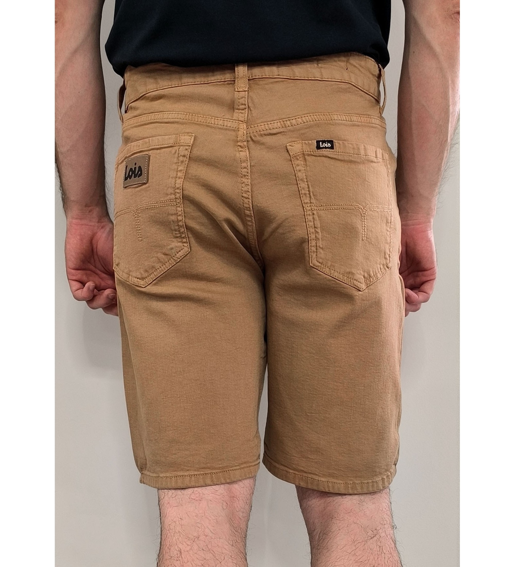 Lois Jeans Brązowe szorty ze średnim stanem