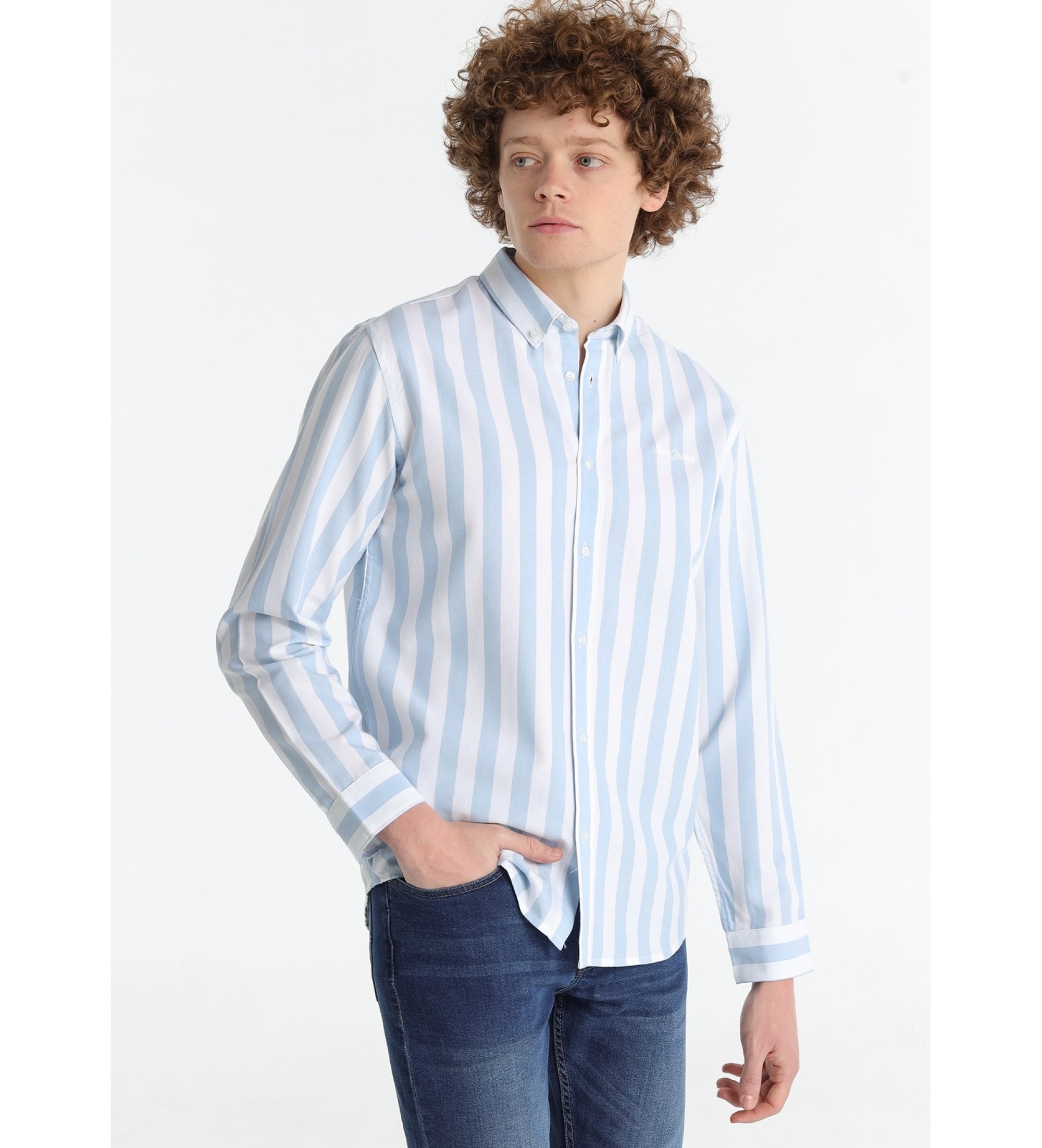 Lois Jeans Blå Oxford-skjorte