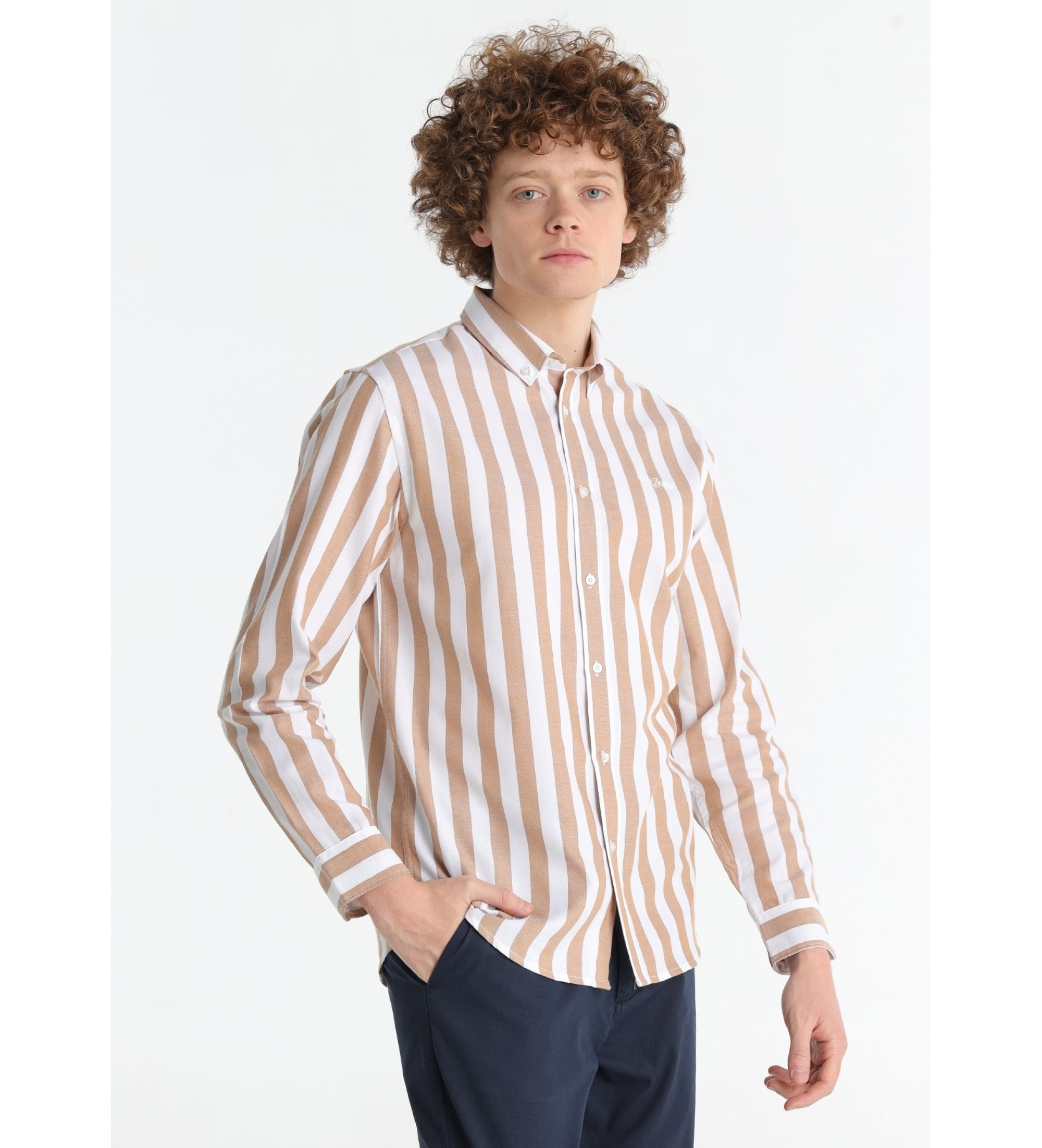 Lois Jeans Brun Oxfordskjorta