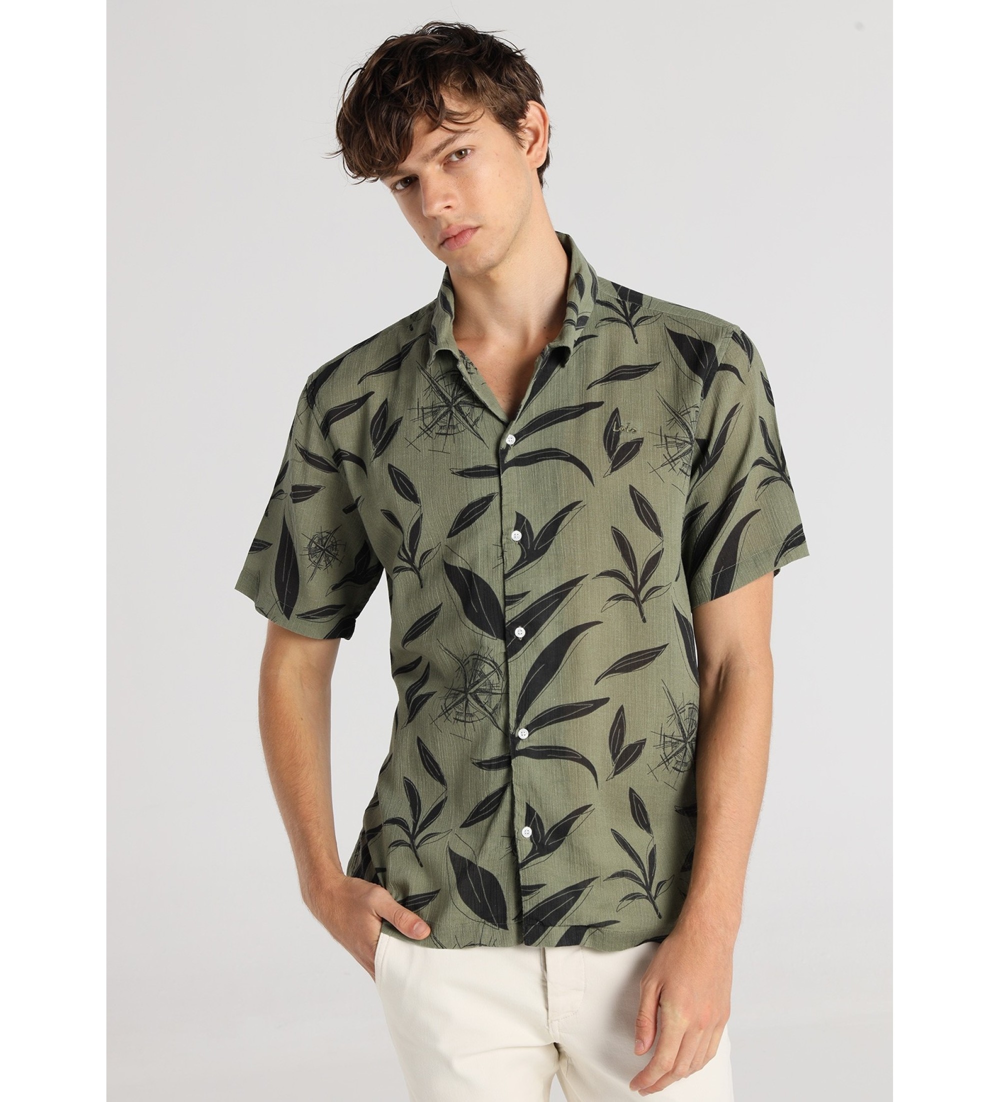 Lois Jeans Polo imprimé à manches courtes, vert
