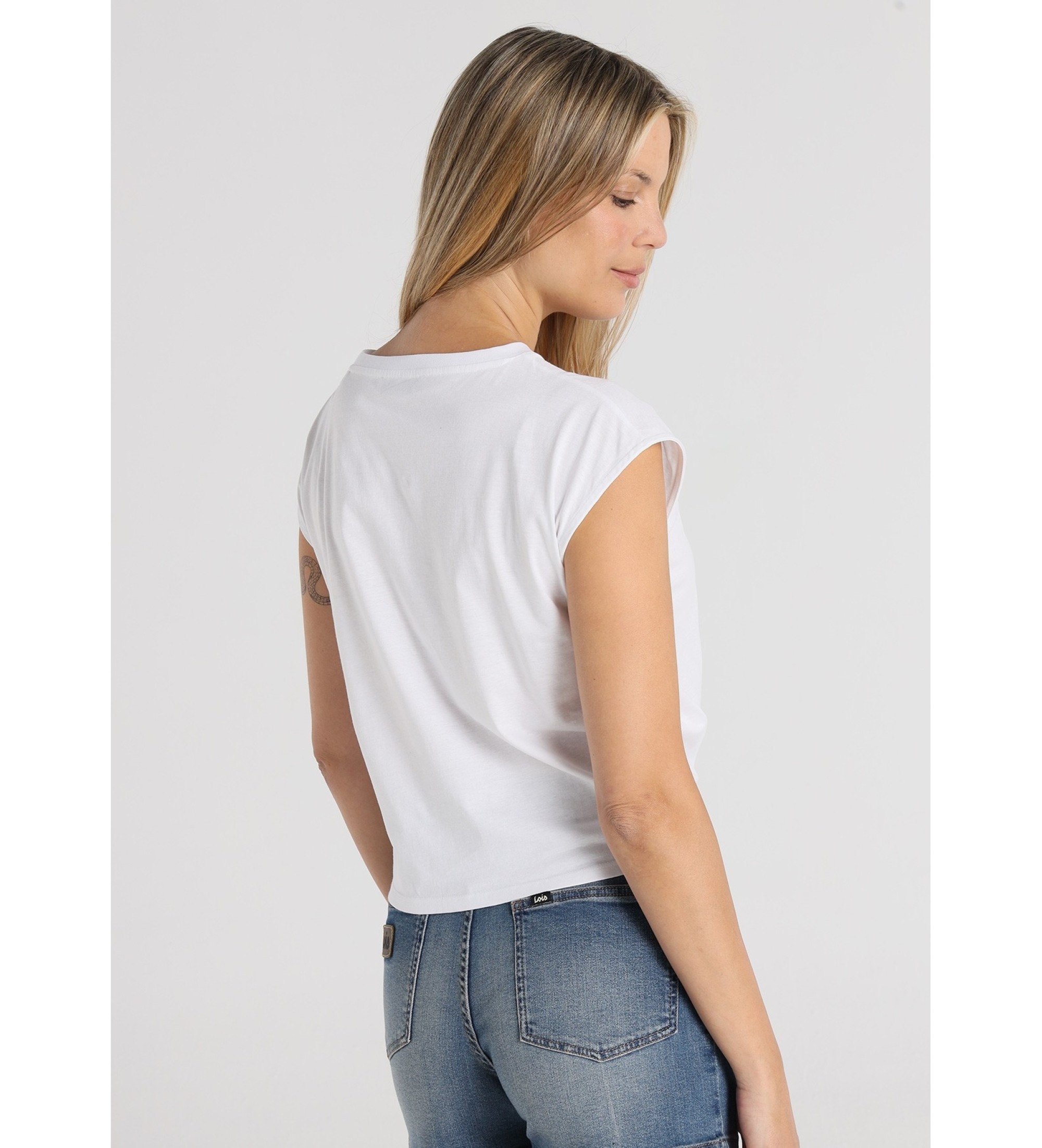 Lois Jeans Kurzarm-T-Shirt wei