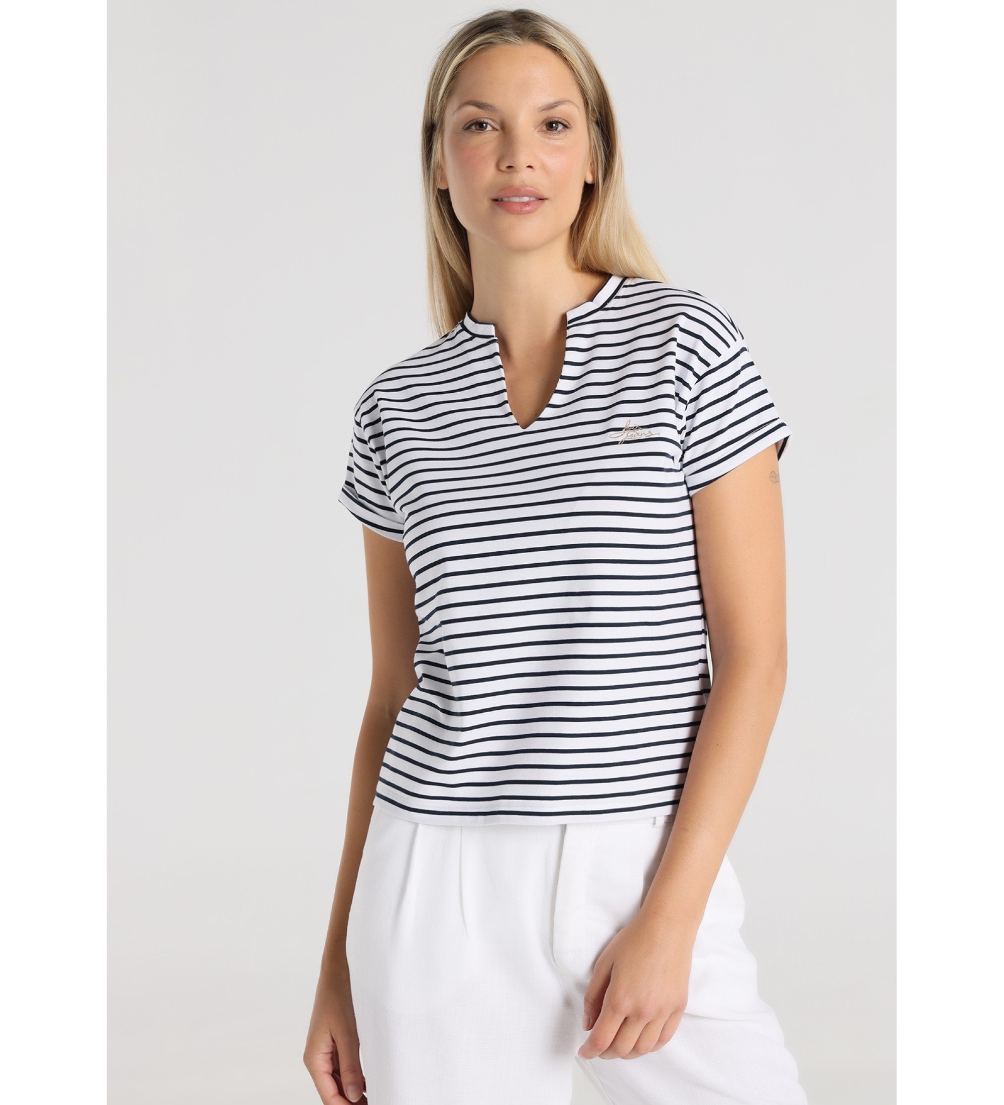 Lois Jeans Camiseta Estampado de rayas Blanco