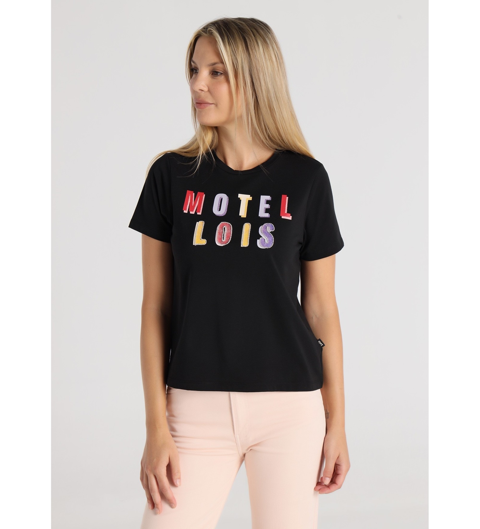 Lois Jeans Maglietta grafica con lettere nere