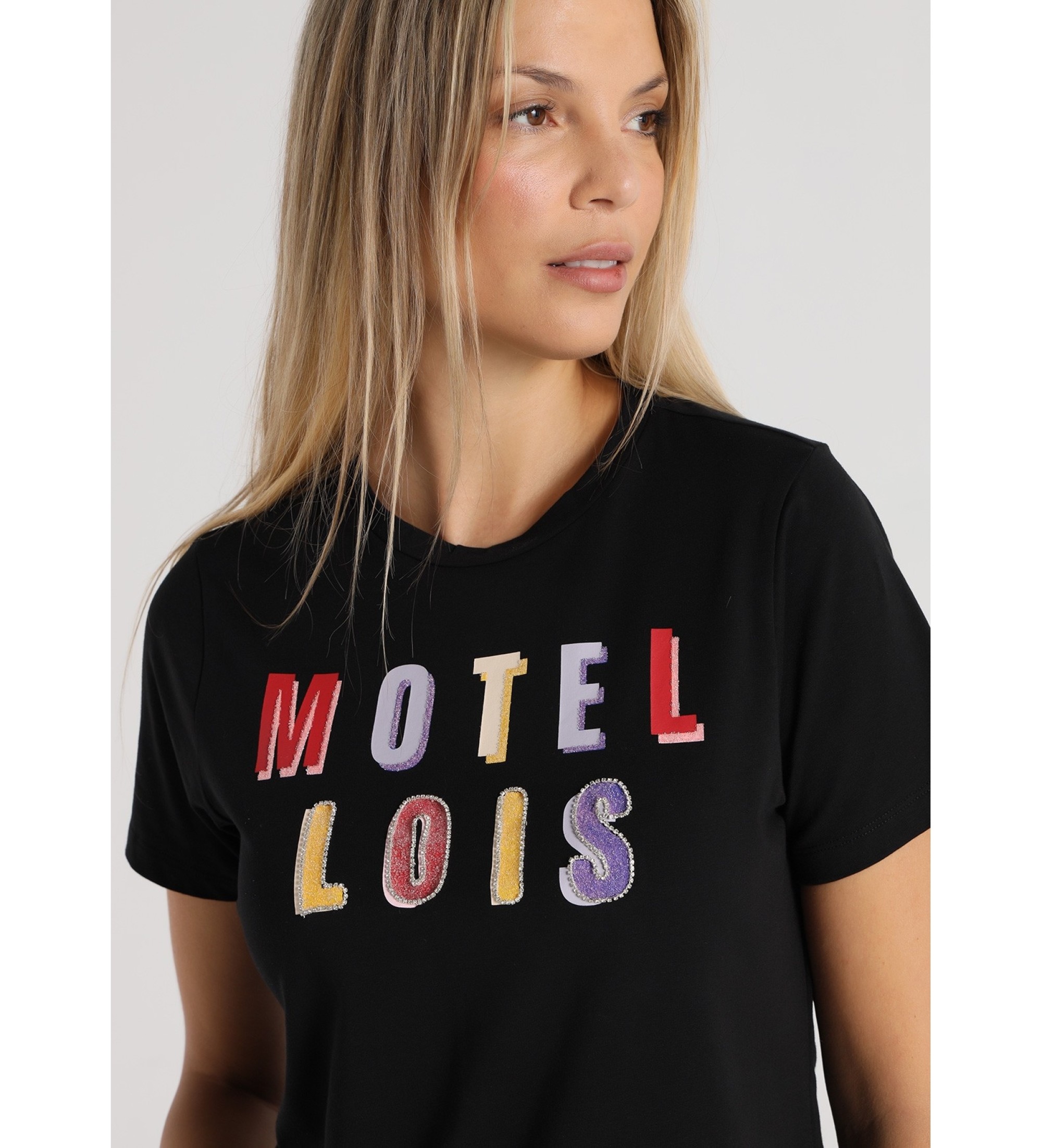 Lois Jeans Maglietta grafica con lettere nere