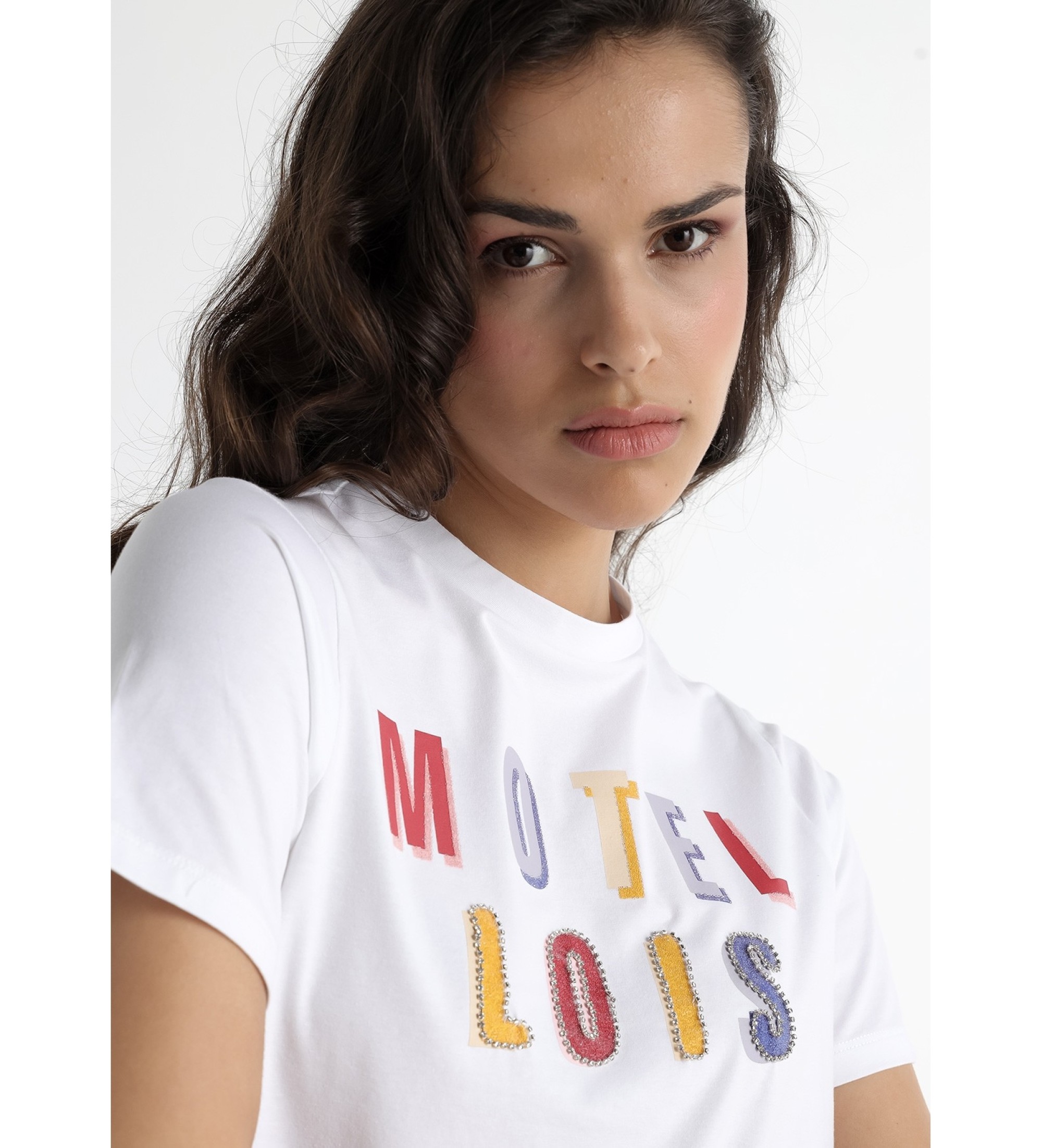 Lois Jeans Kurzarm-T-Shirt wei