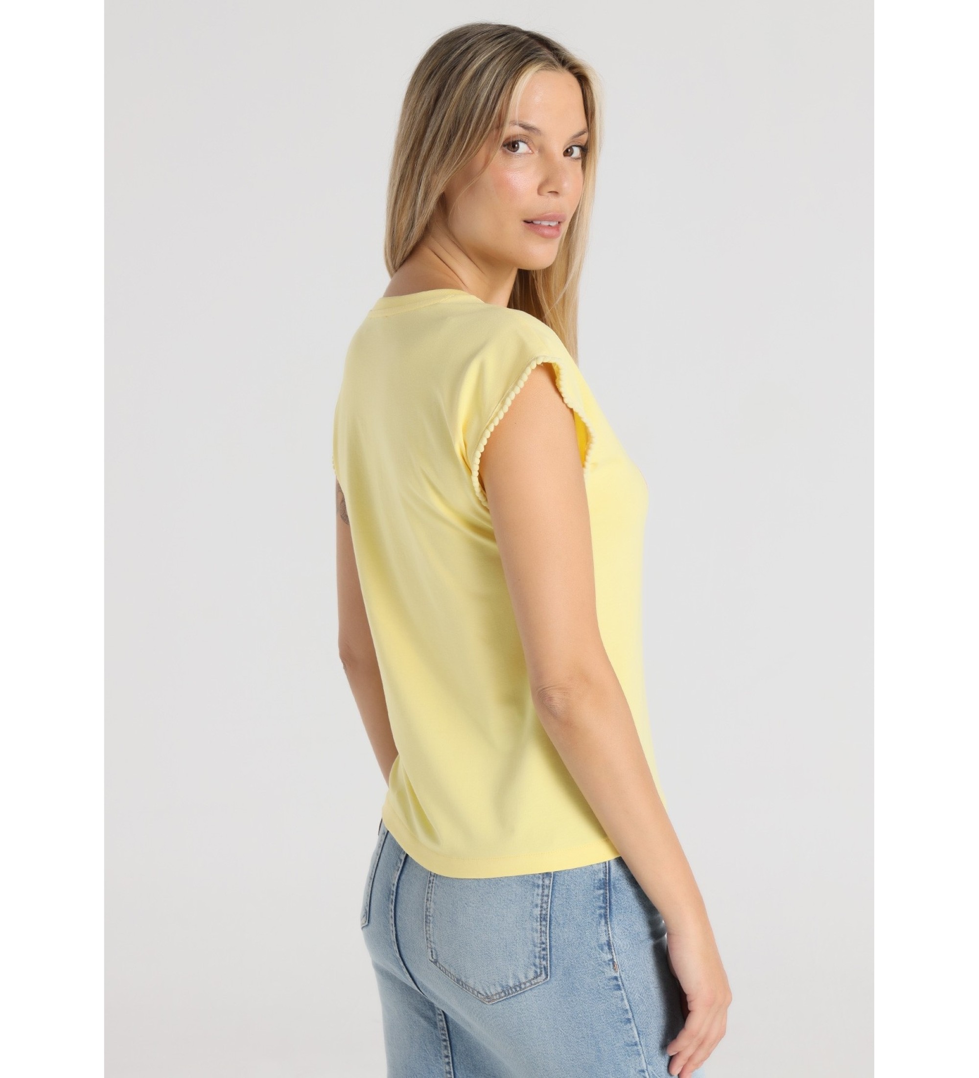Lois Jeans Maglietta gialla a maniche corte