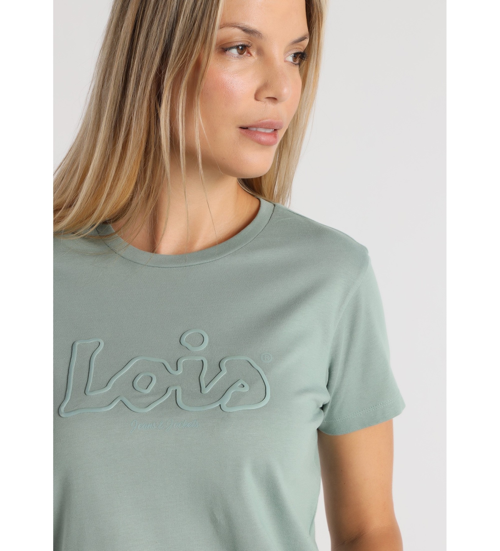 Lois Jeans Embossed T-Shirt Green
