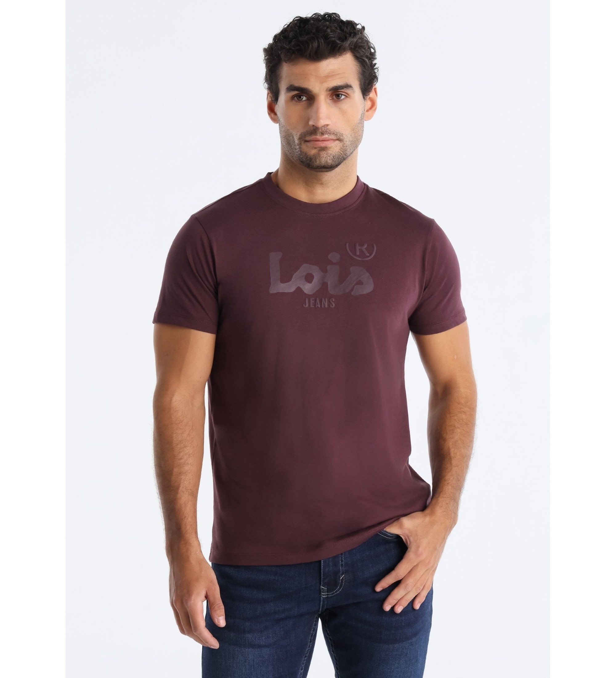 Lois Jeans Koszulka Romeo Perfecto bordowa
