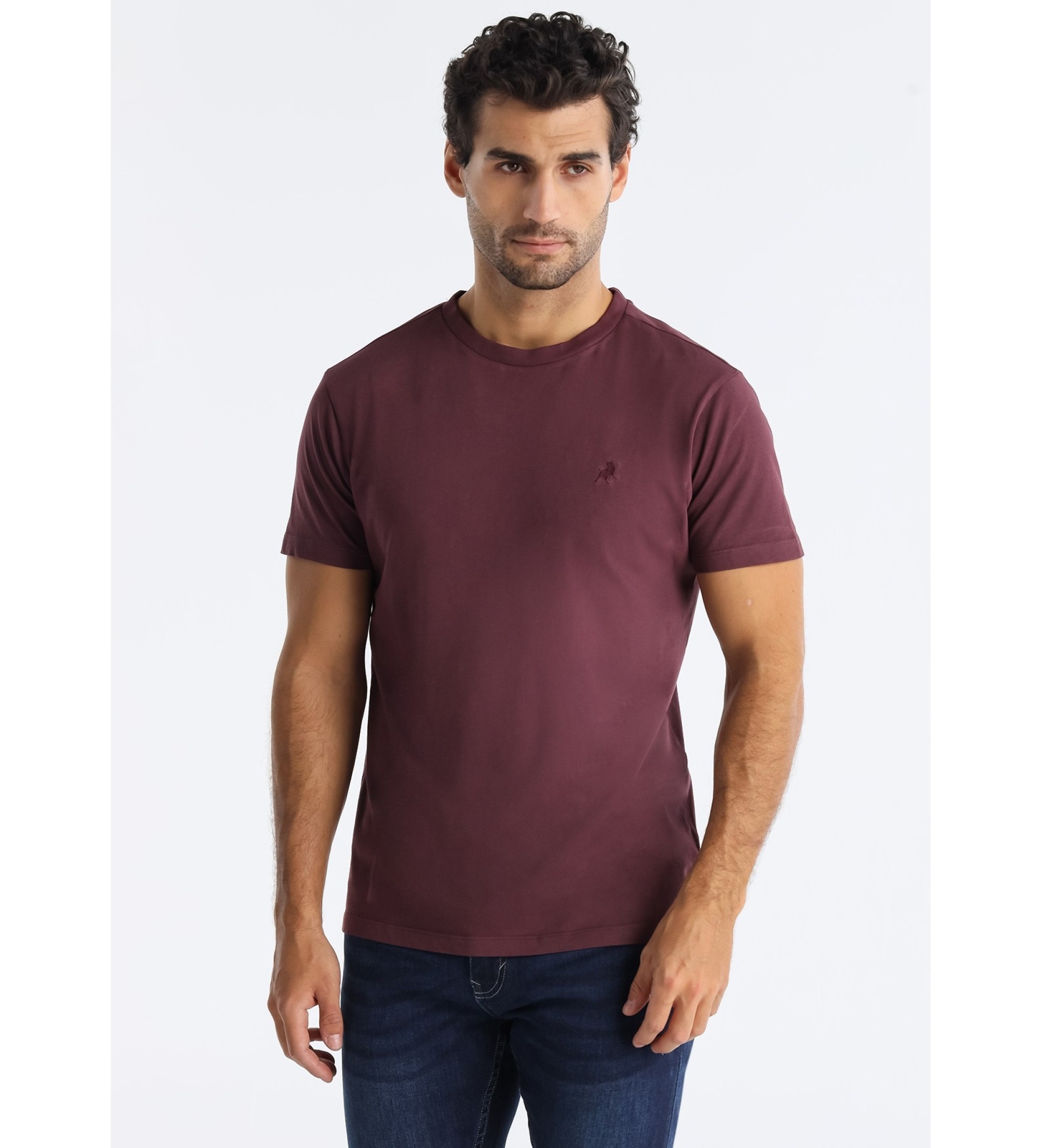 Lois Jeans T-shirt Wiston Riley bordowy