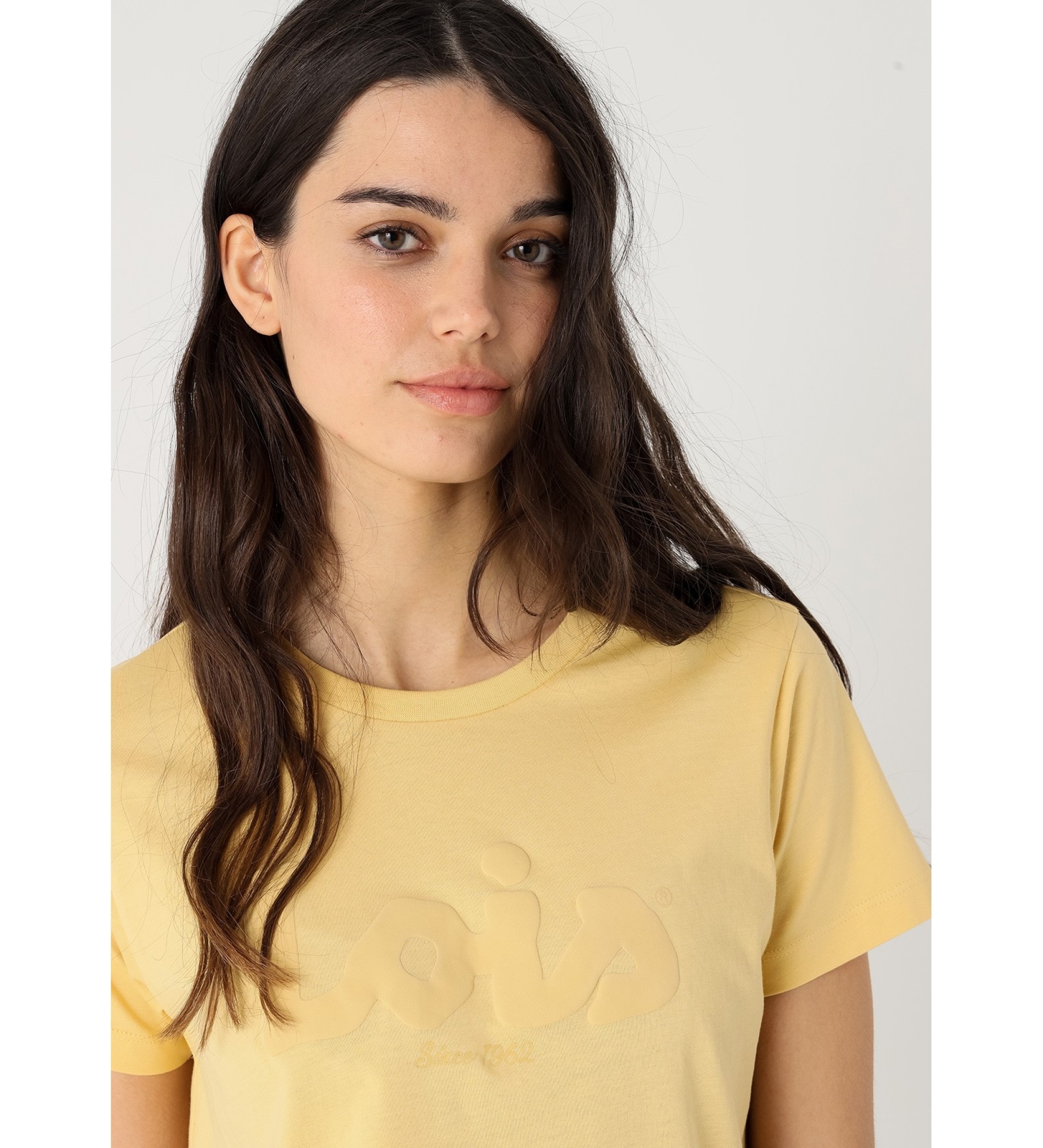 Lois Jeans Basic short sleeve logo puff print t-shirt yellow