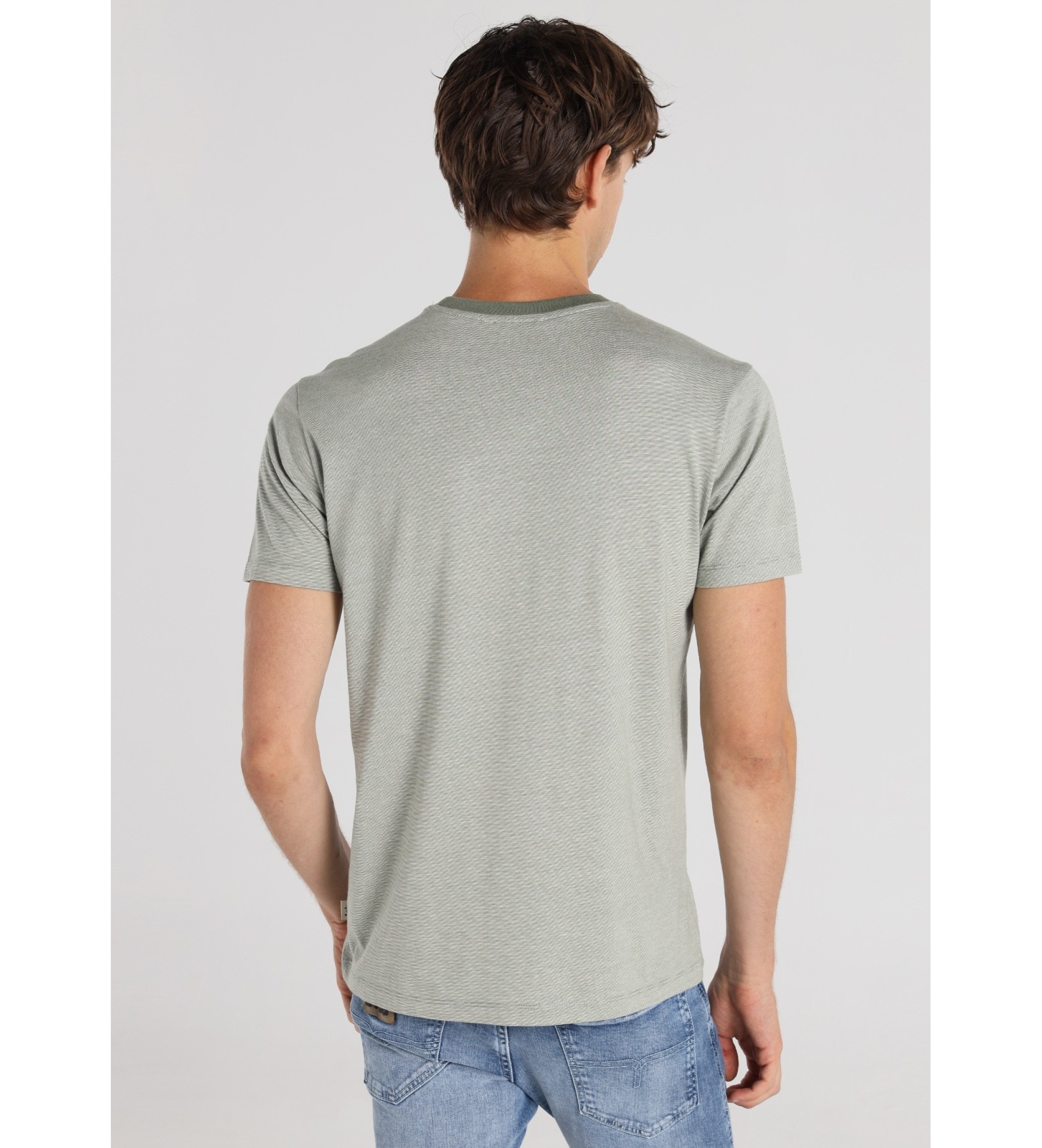 Lois Jeans T-shirt básica com textura de tecido verde