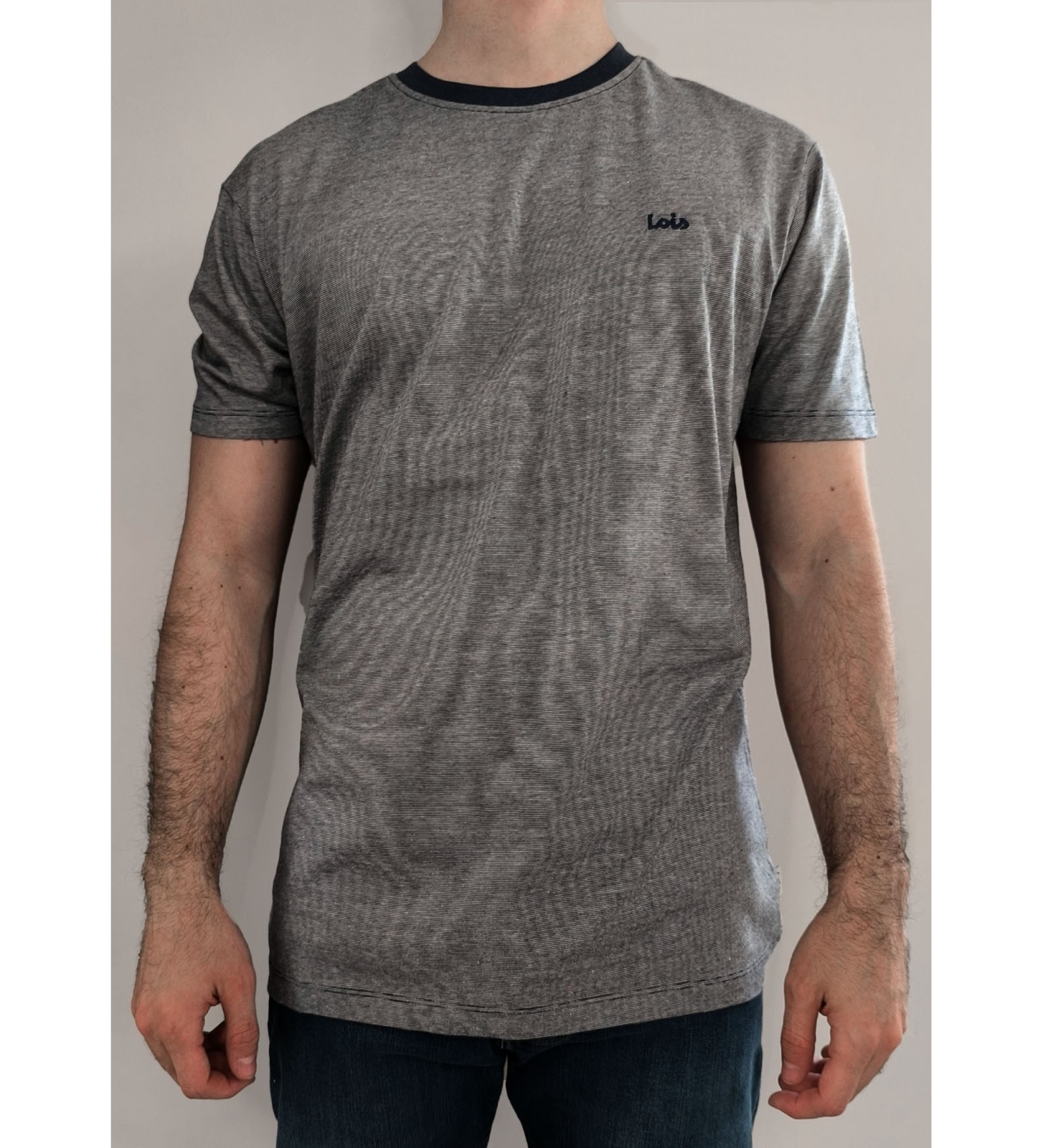 Lois Jeans Basic T-shirt blue woven texture
