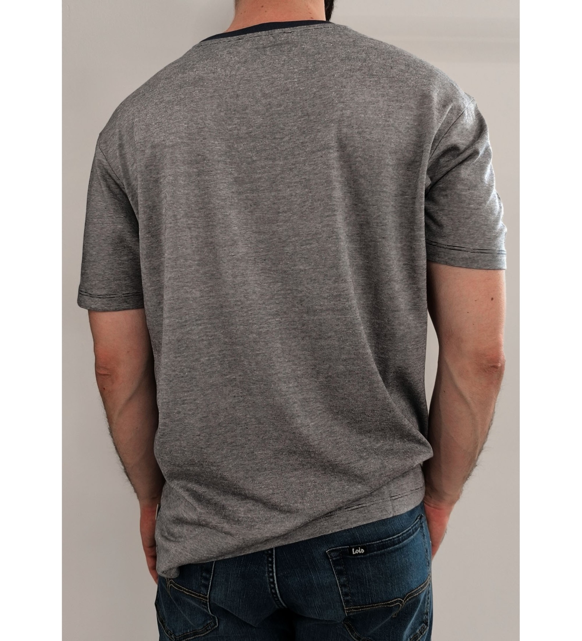 Lois Jeans Basic T-shirt blue woven texture
