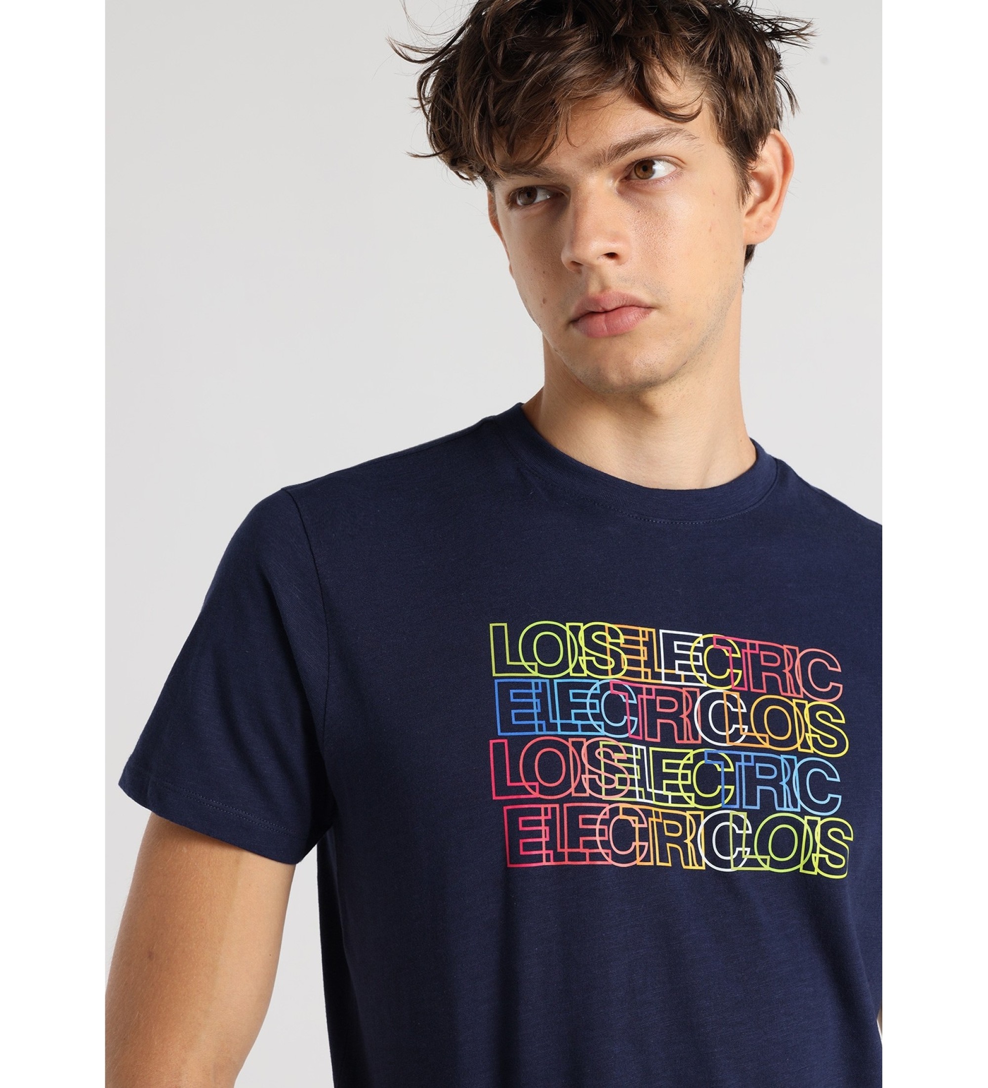 Lois Jeans Koszulka z krótkim rękawem z grafiką elektryczną na piersi