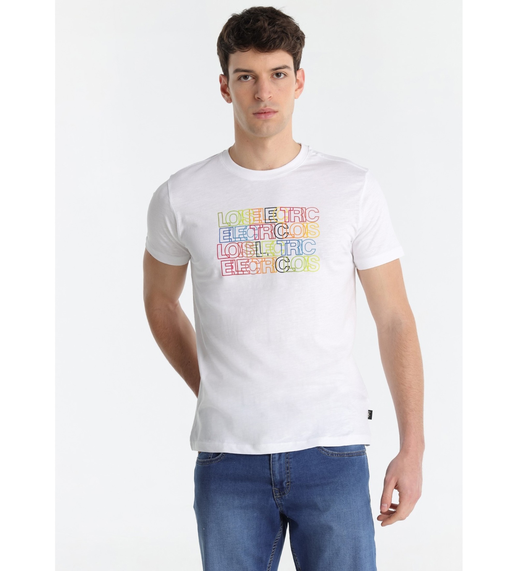 Lois Jeans Majica s kratkimi rokavi bela