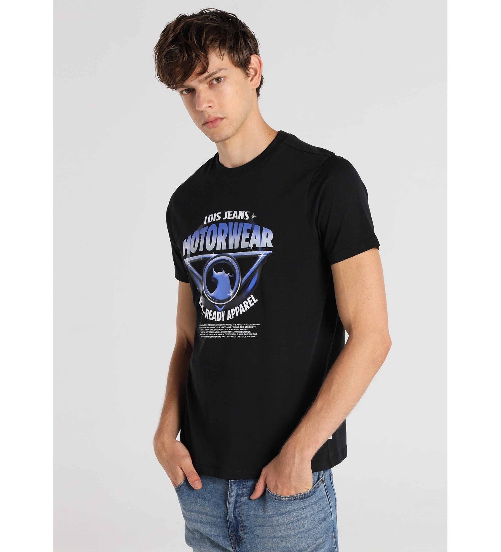 Lois Jeans Czarna koszulka Foil Morwear