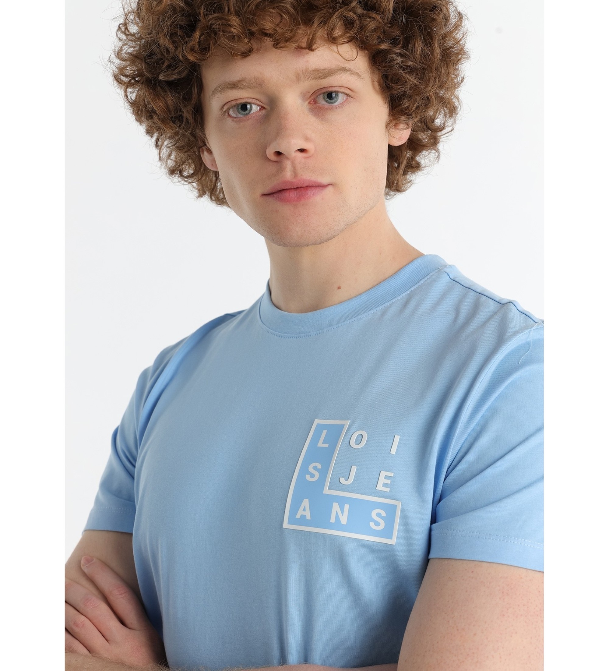 Lois Jeans Niebieska koszulka z krótkim rękawem