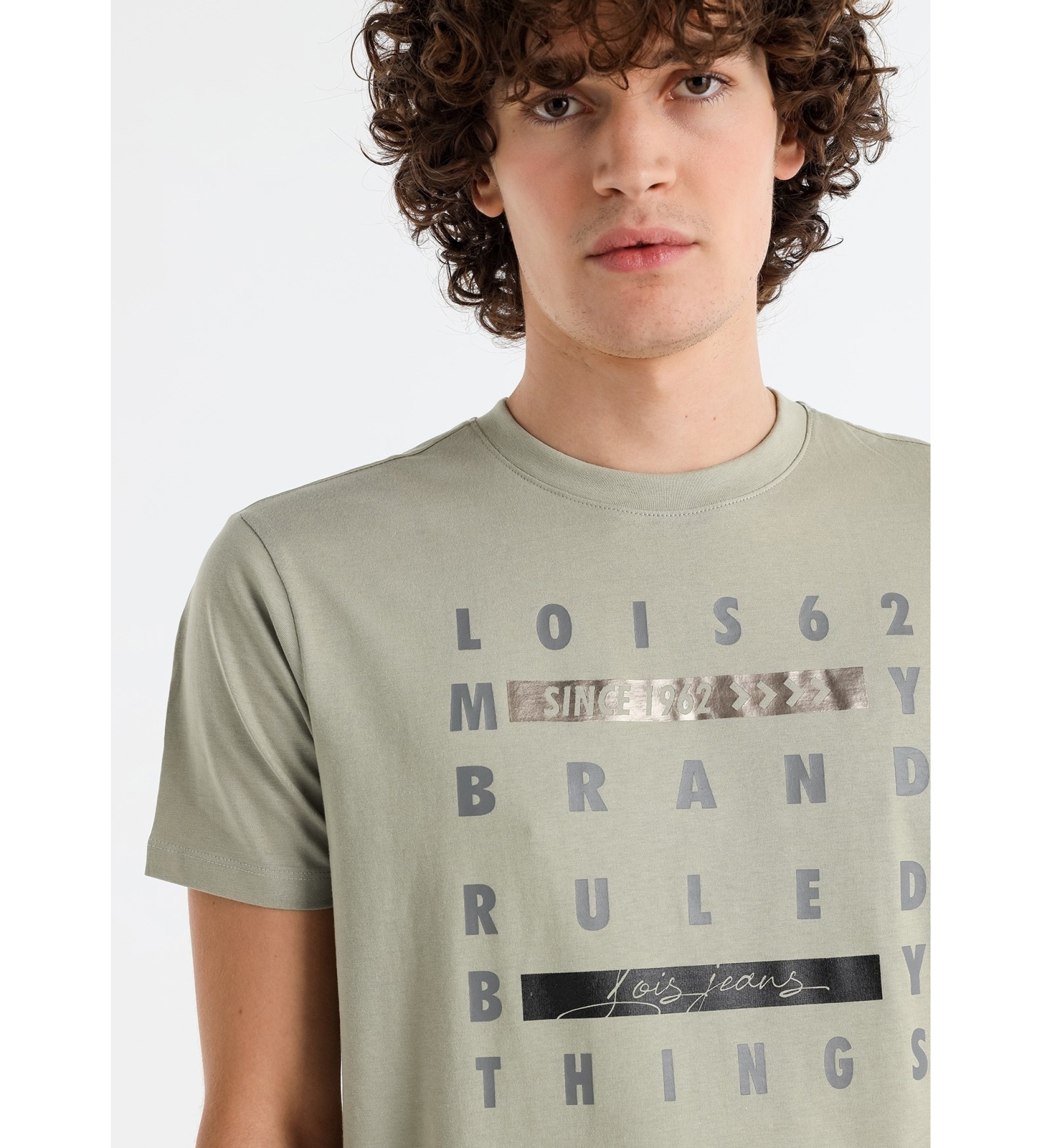 Lois Jeans T-shirt med slogan, grn