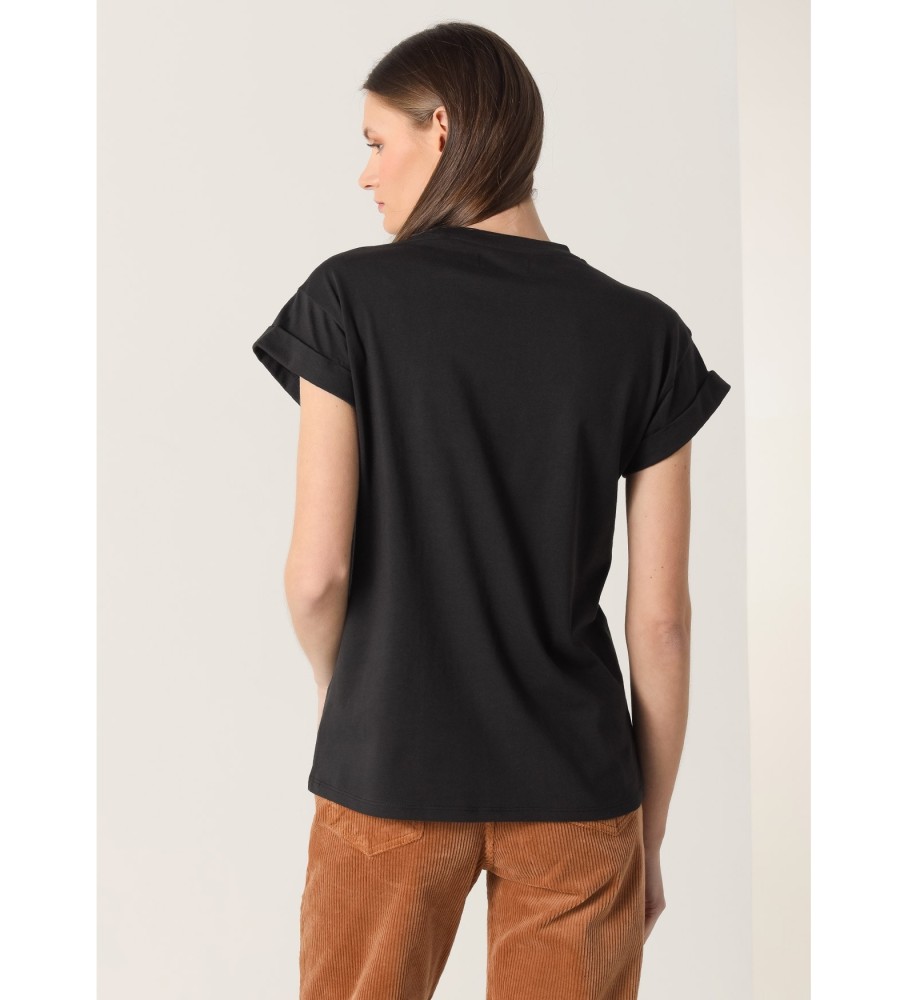Lois Jeans Grafisches Kurzarm-T-Shirt schwarz