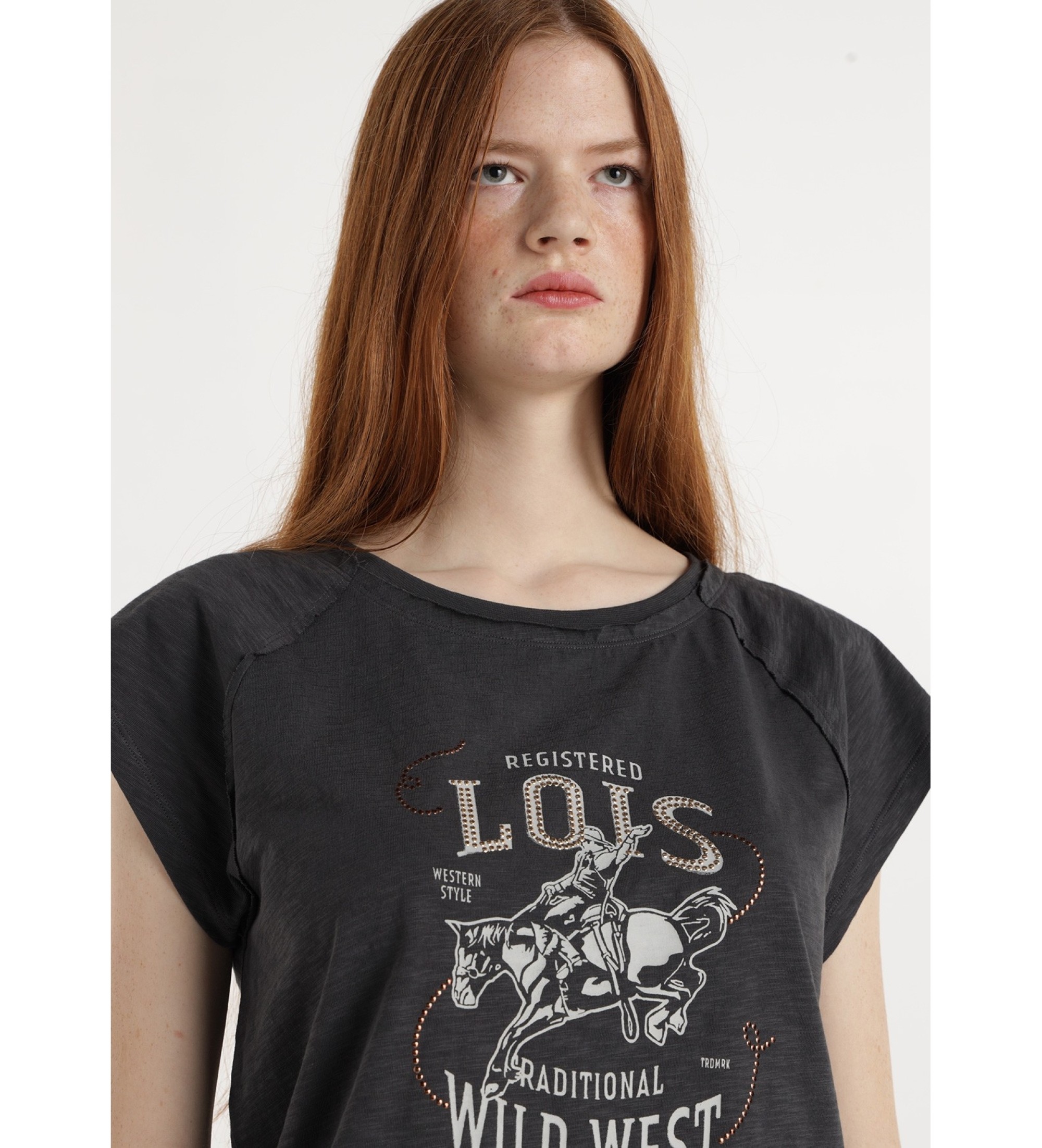 Lois Jeans Camiseta Mindy Sakura gris