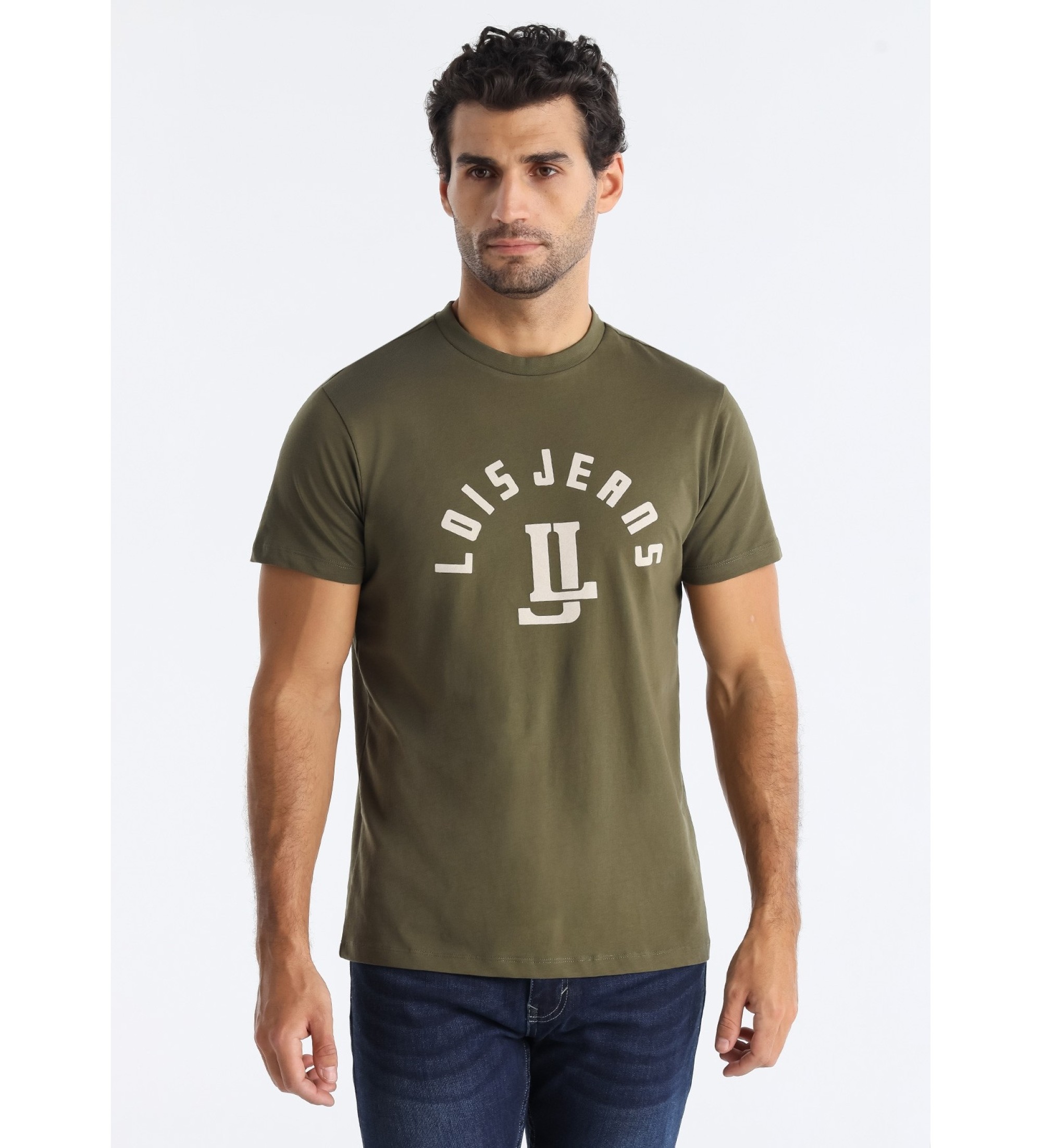 Lois Jeans Zielona koszulka Bombay Acai