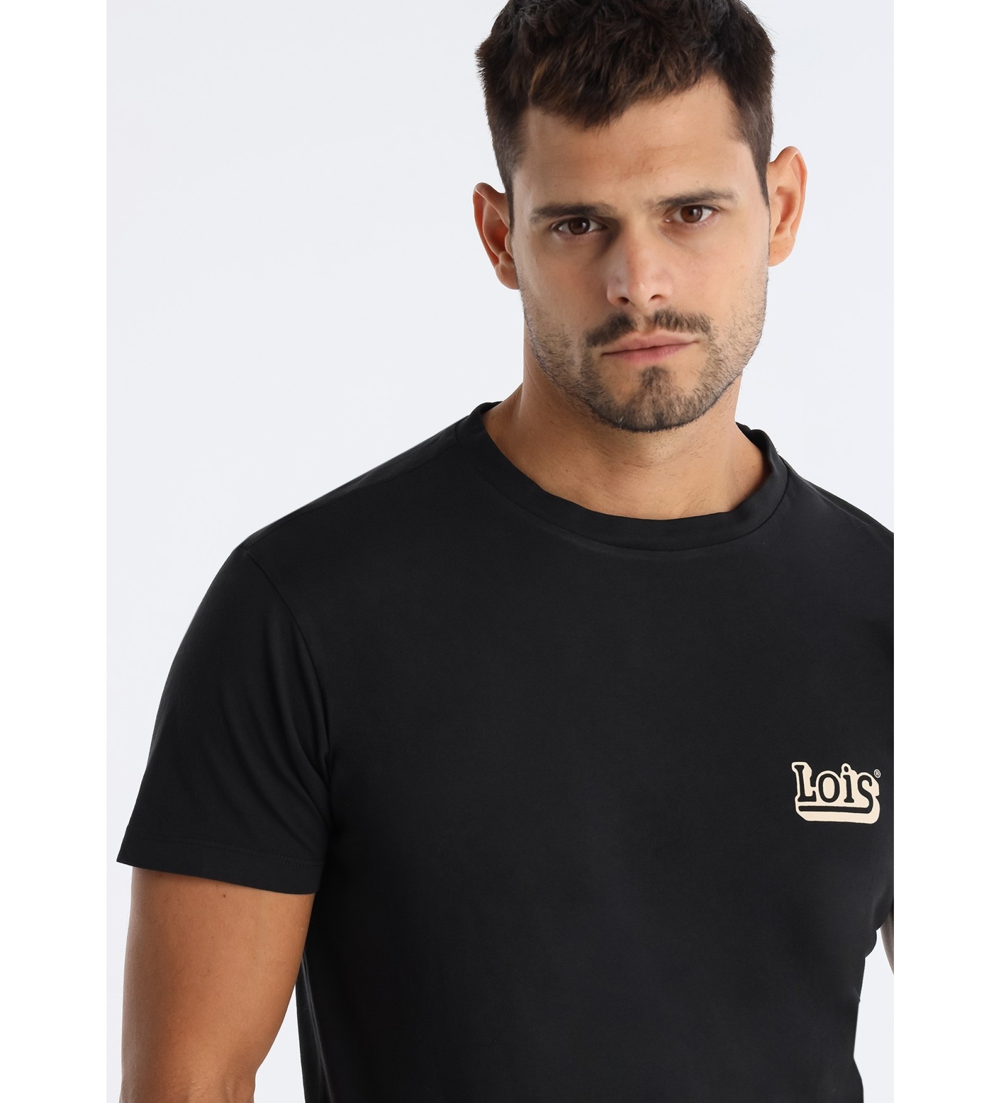 Lois Jeans Koszulka Fermén Beech w kolorze czarnym