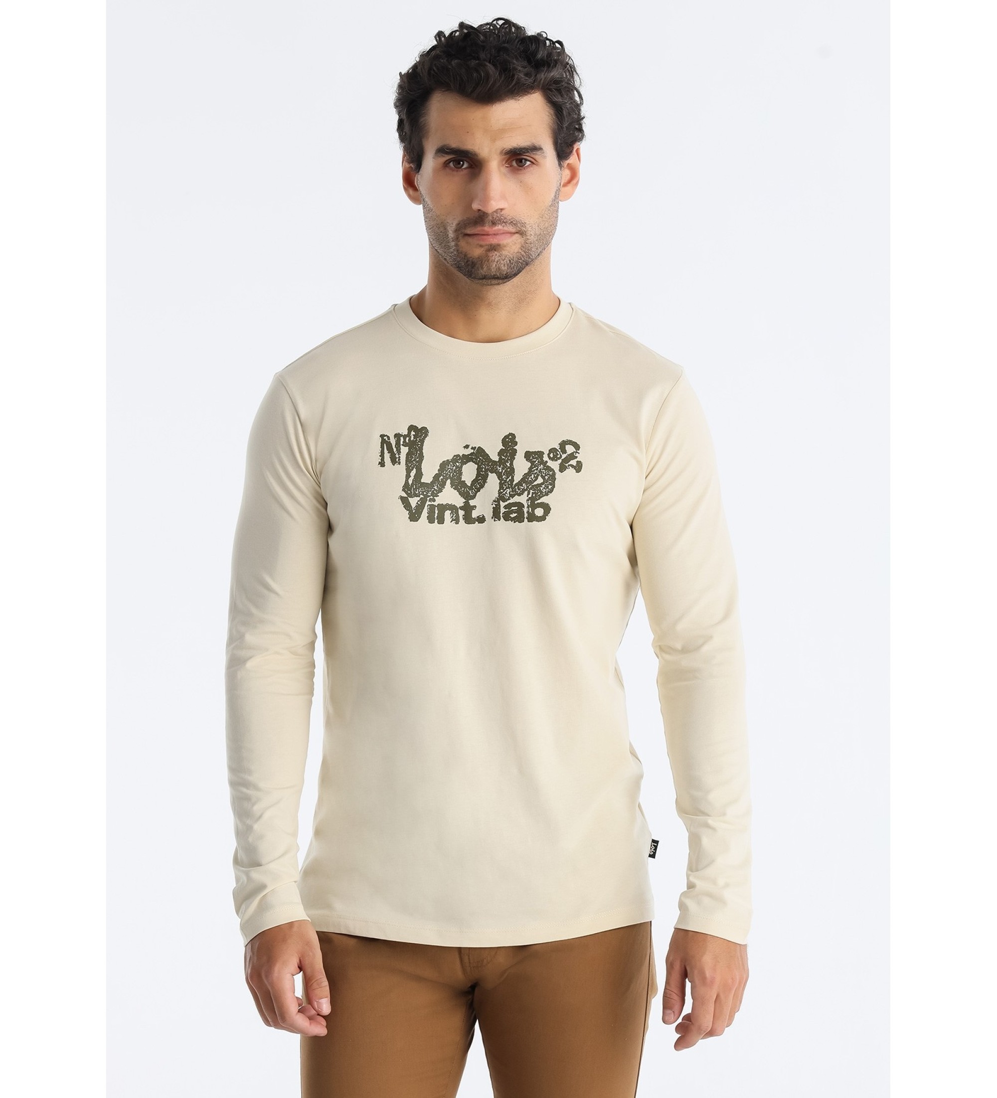 Lois Jeans Beżowa koszulka Hugo Teo