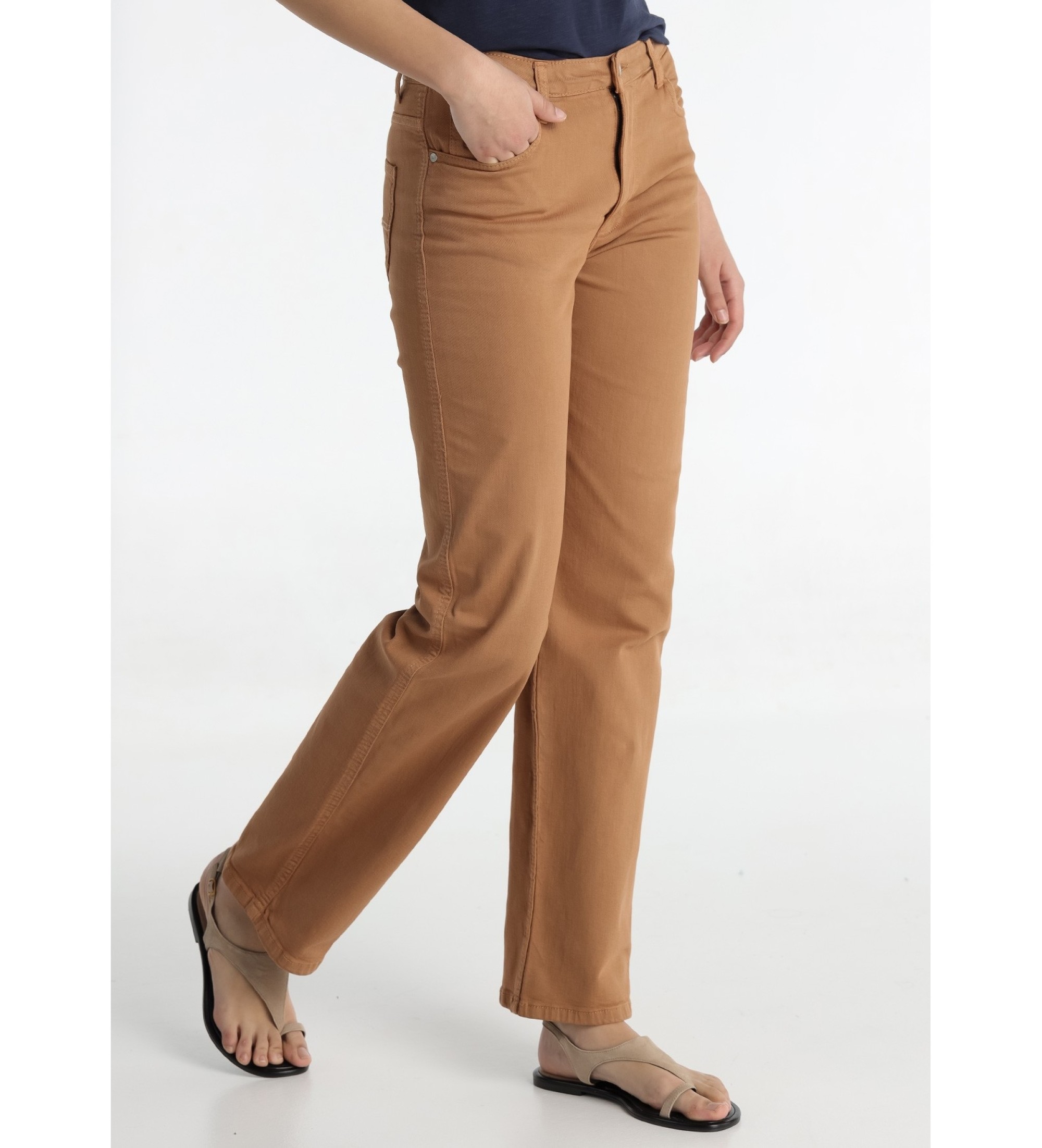 Lois Jeans Ravne kavbojke rjave barve