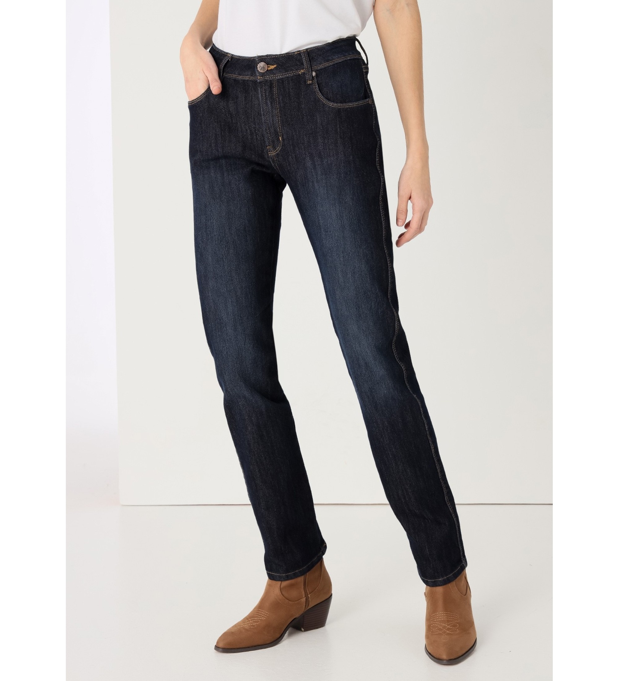 Lois Jeans Granatowe dżinsy bi-stretch rinse Ocean
