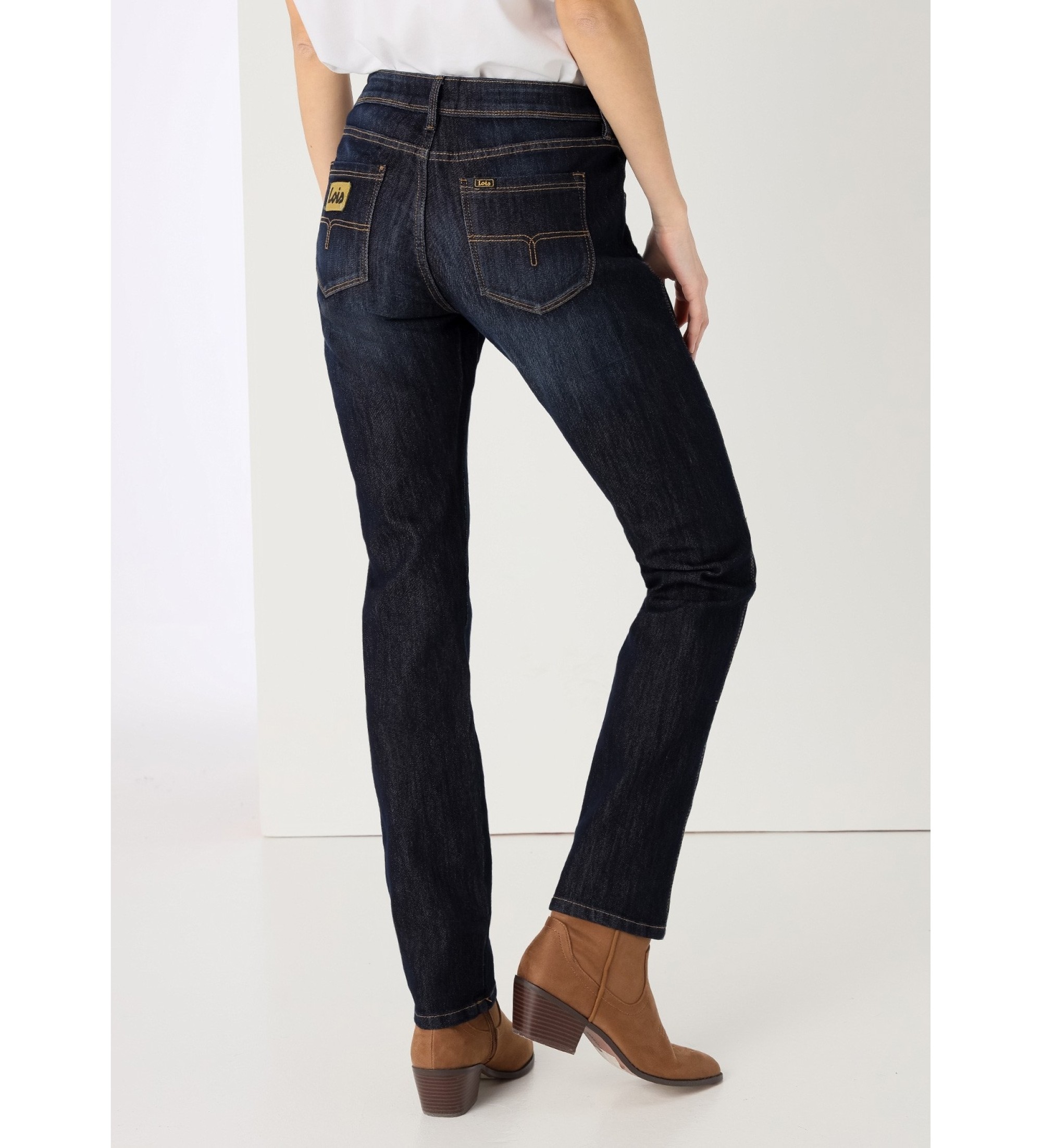 Lois Jeans Granatowe dżinsy bi-stretch rinse Ocean