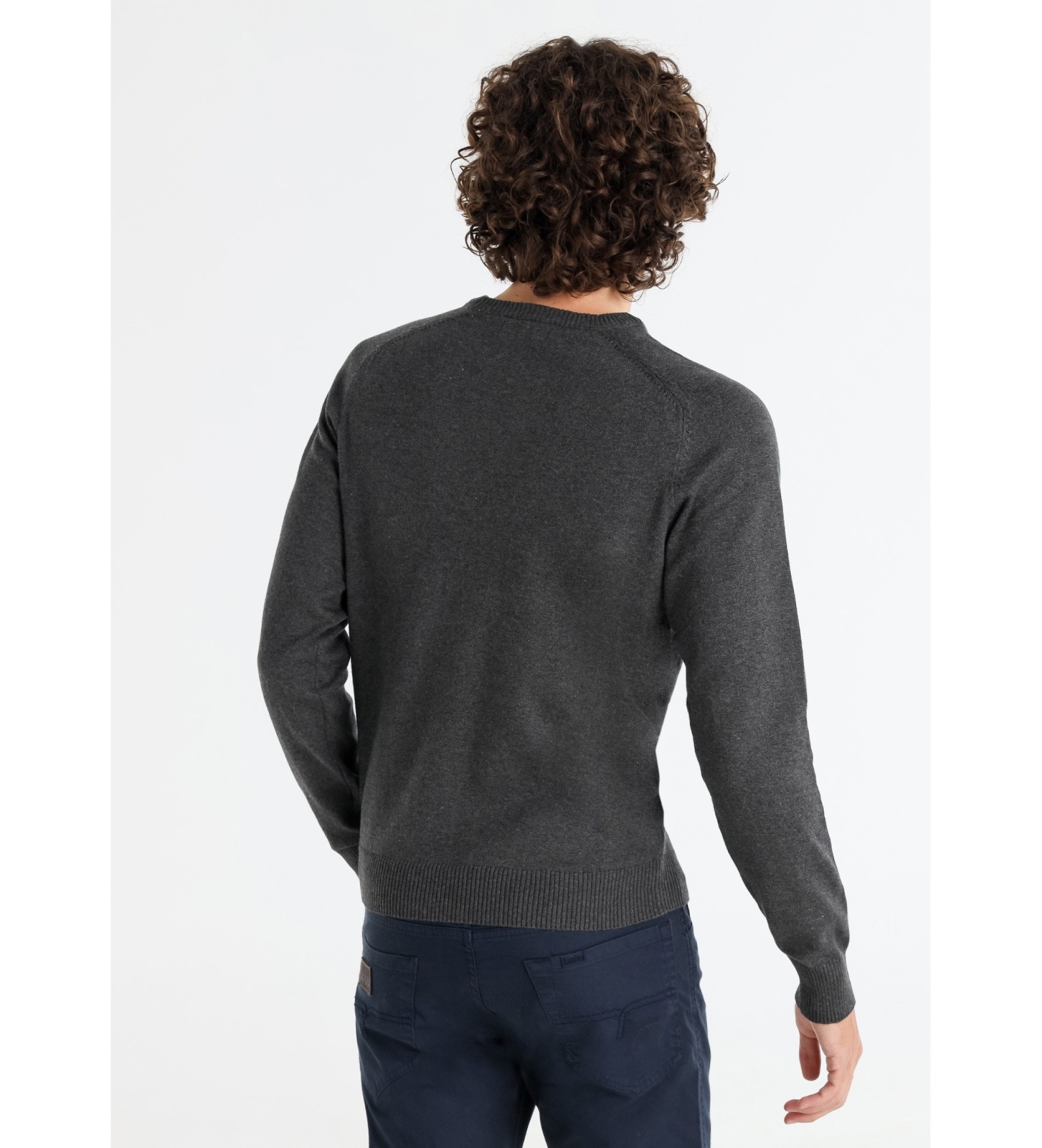 Lois Jeans Basis grijs gebreide trui