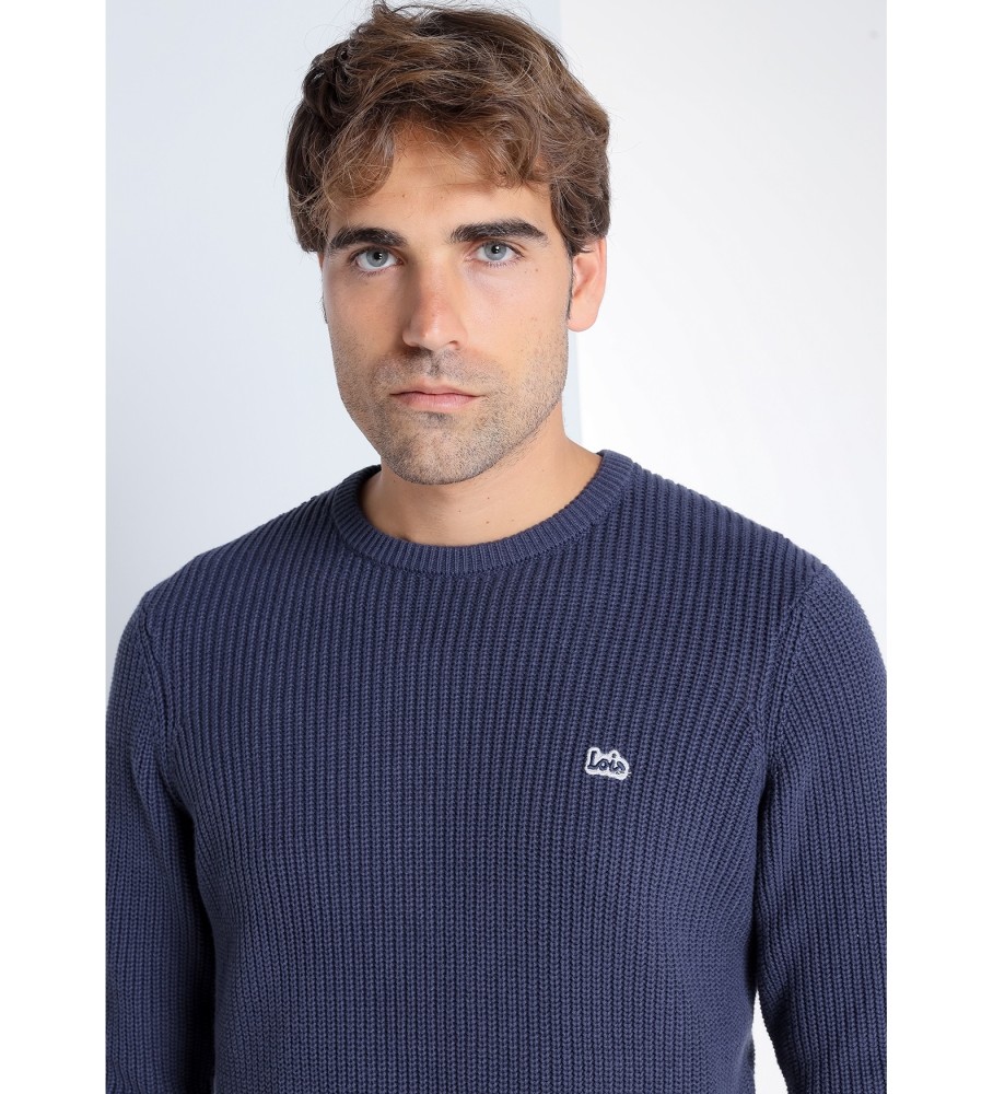 Lois Jeans Jersey con Cuello Perkins Color Block marino