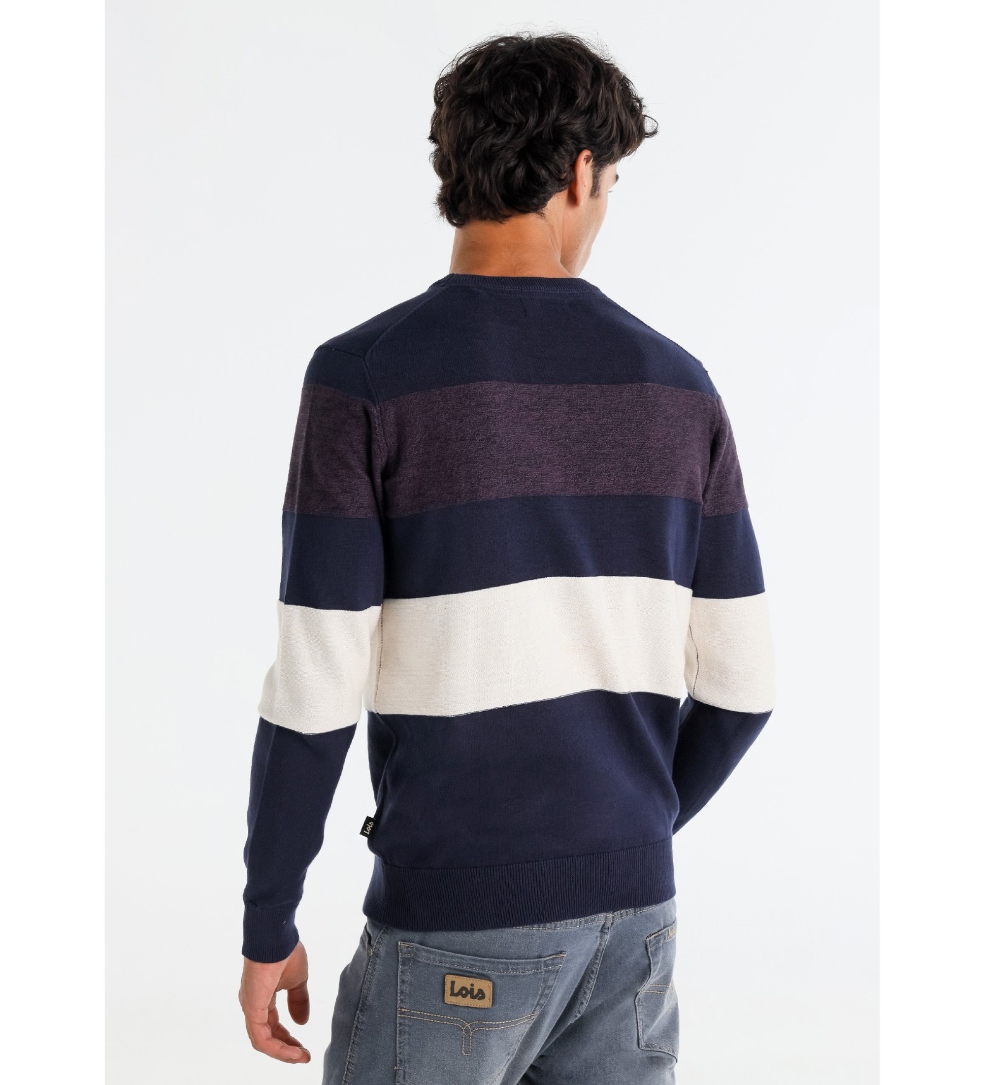 Lois Jeans Camisola com risca bicolor azul-marinho