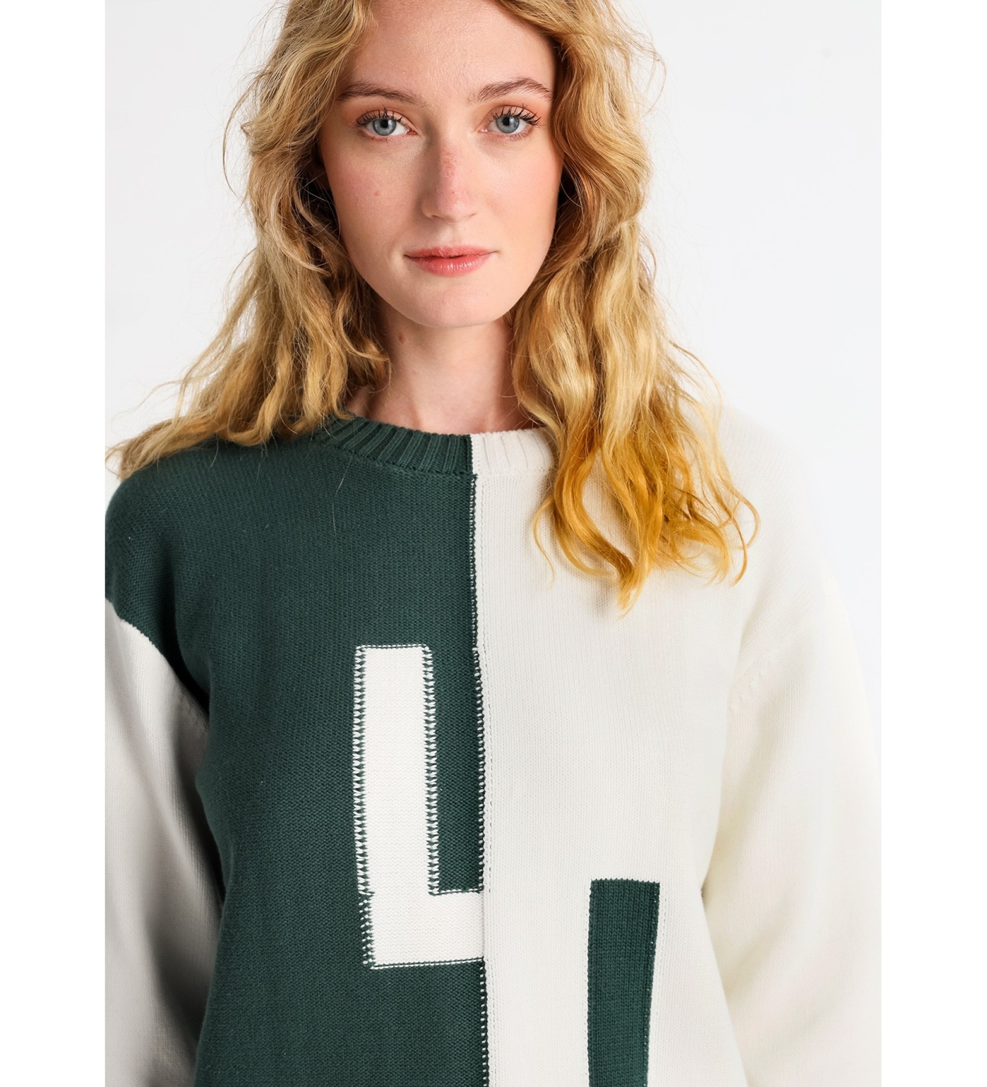 Lois Jeans Maglione LJ con intarsio verde