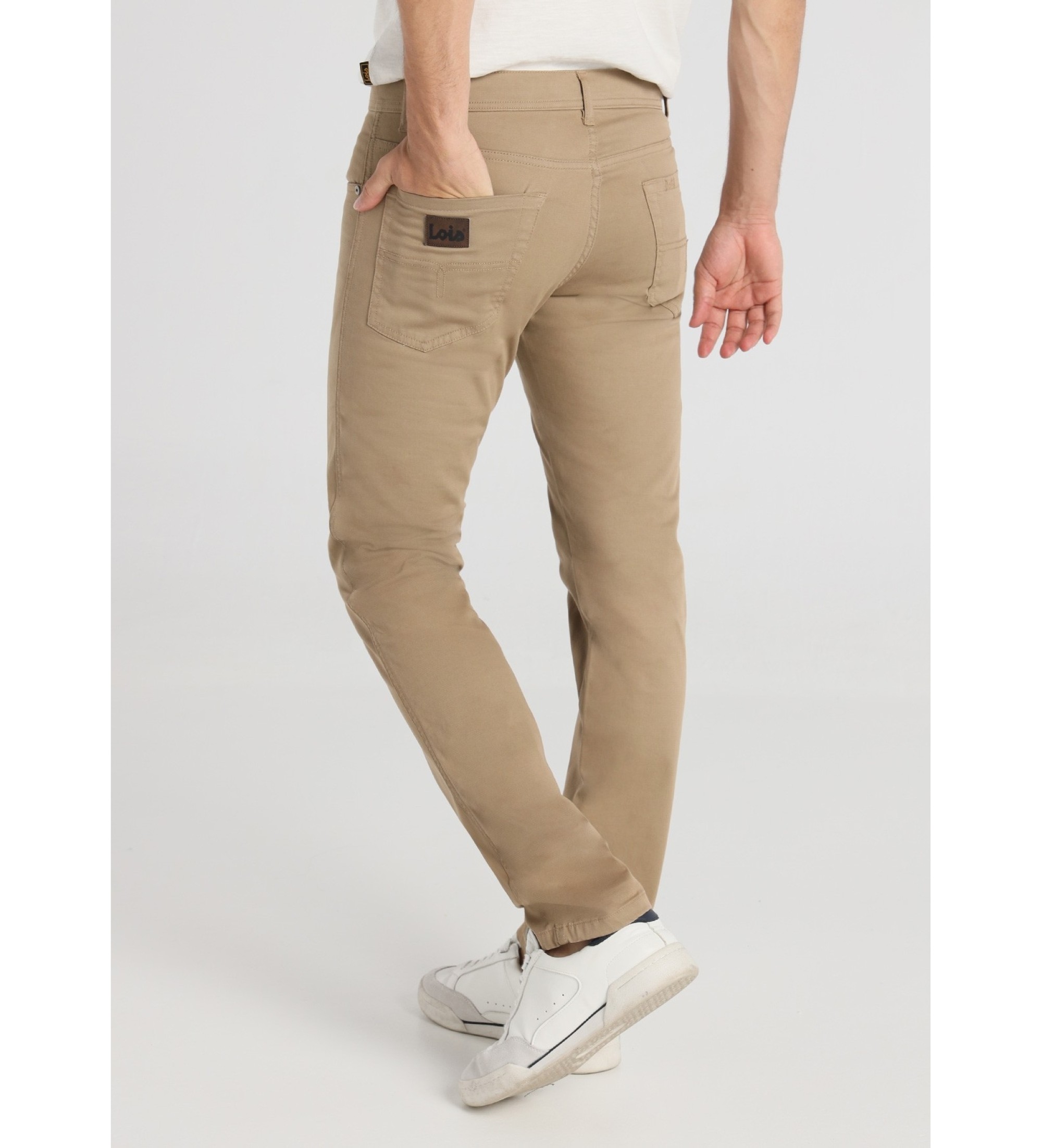 Lois Jeans Beige Hose mit normaler Passform