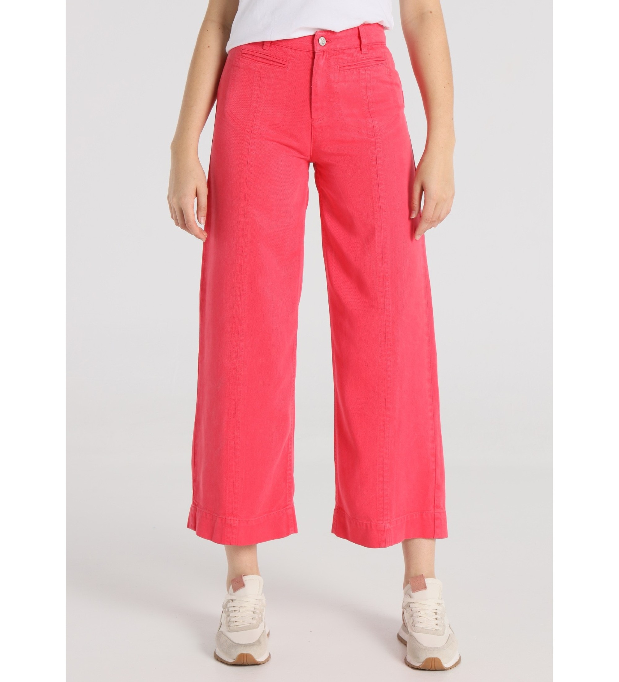 Lois Jeans Pantalón tiro largo rosa