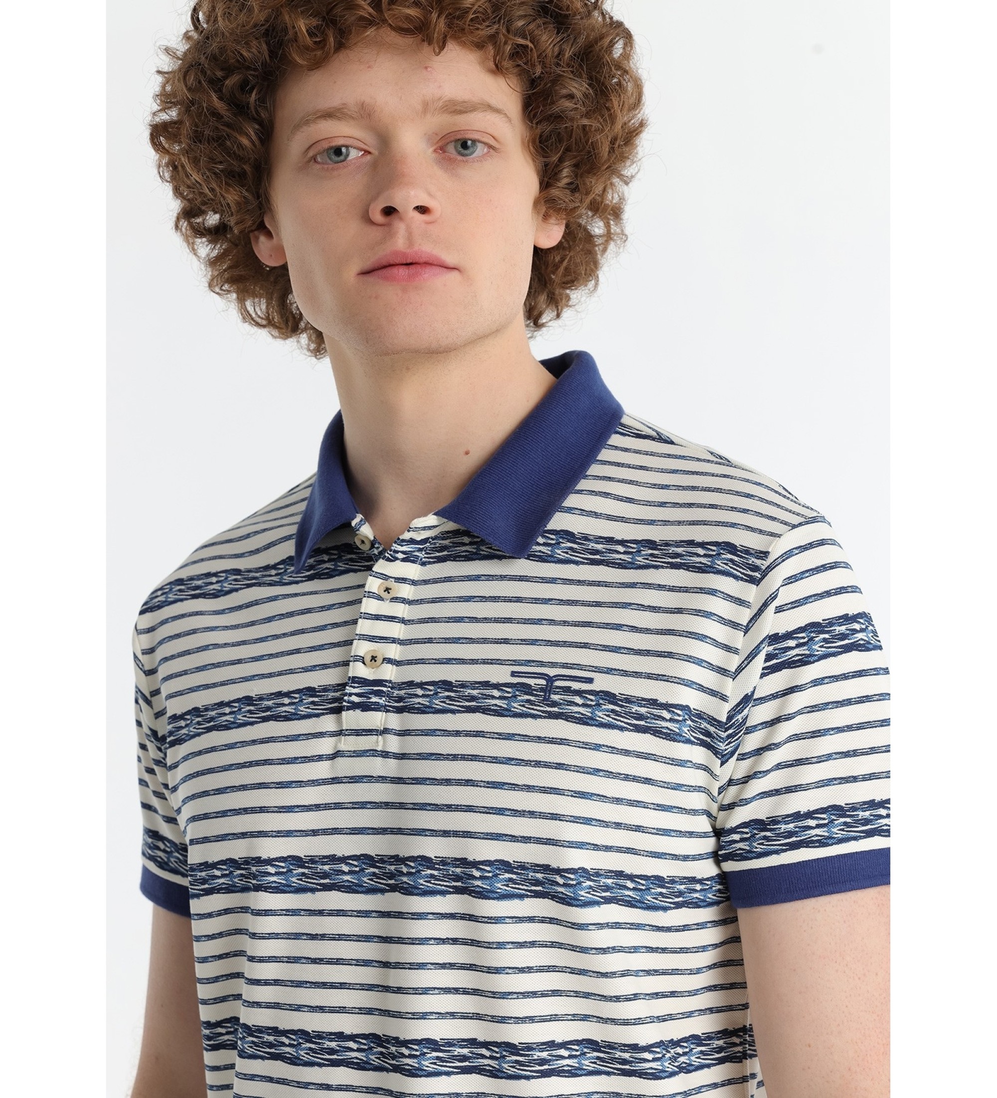 Lois Jeans Polo bianca stampata