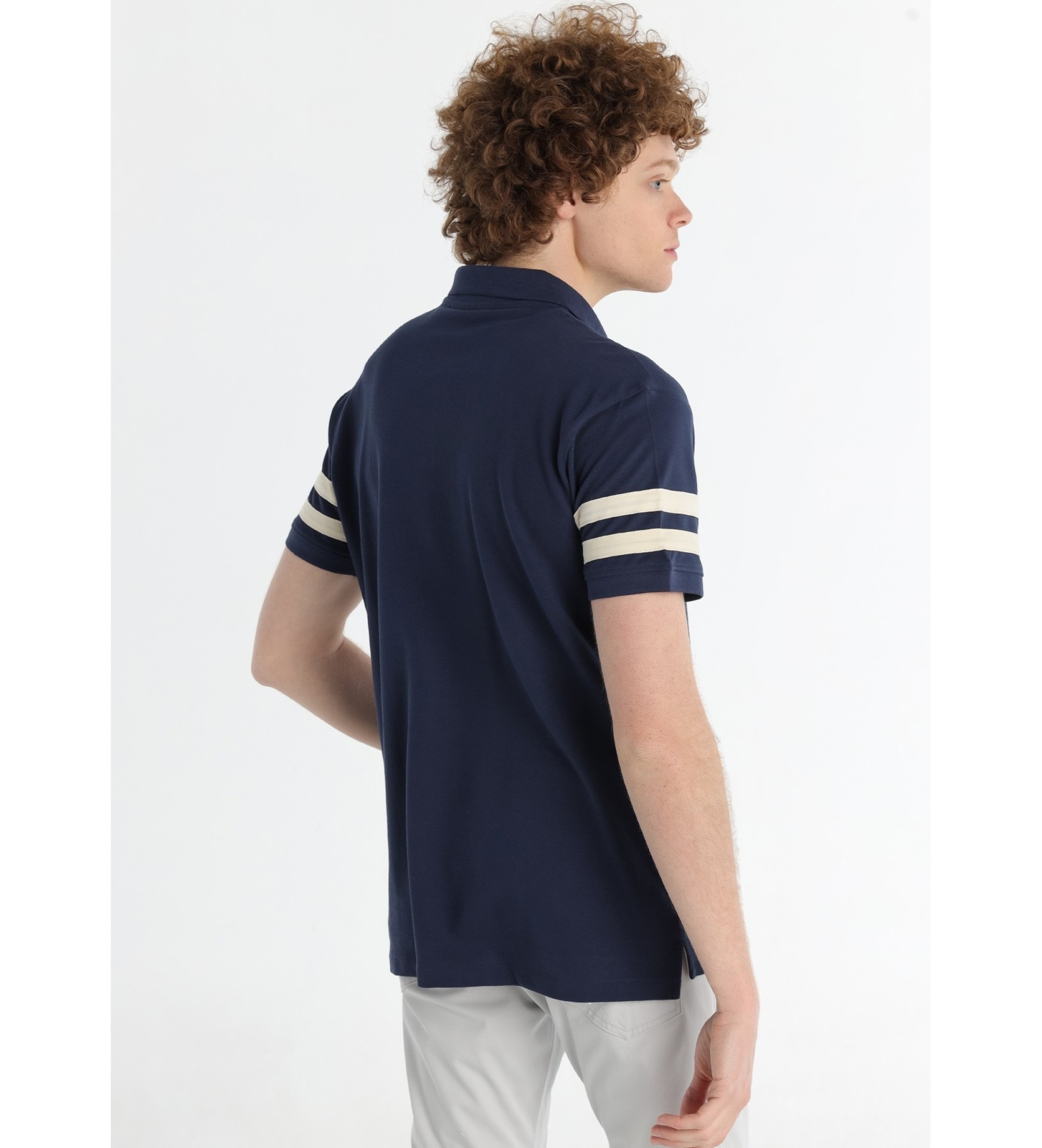 Lois Jeans Marine tweekleurige polo