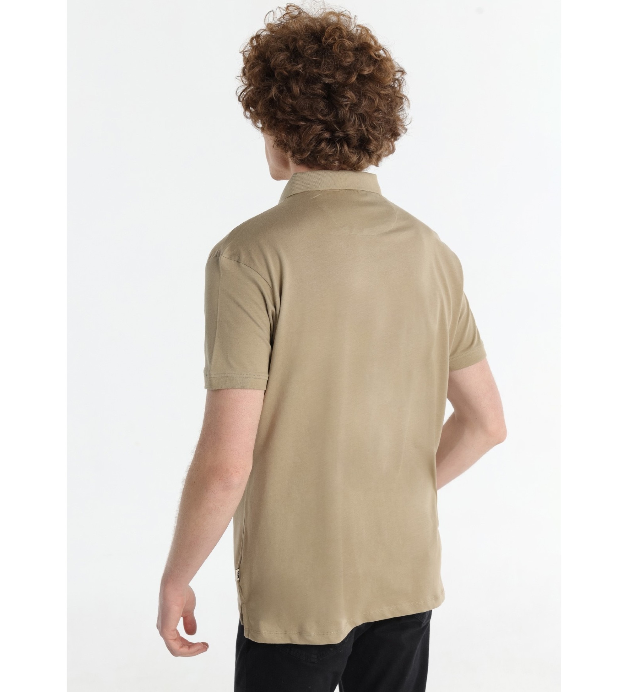 Lois Jeans Polo basic con ricamo marrone