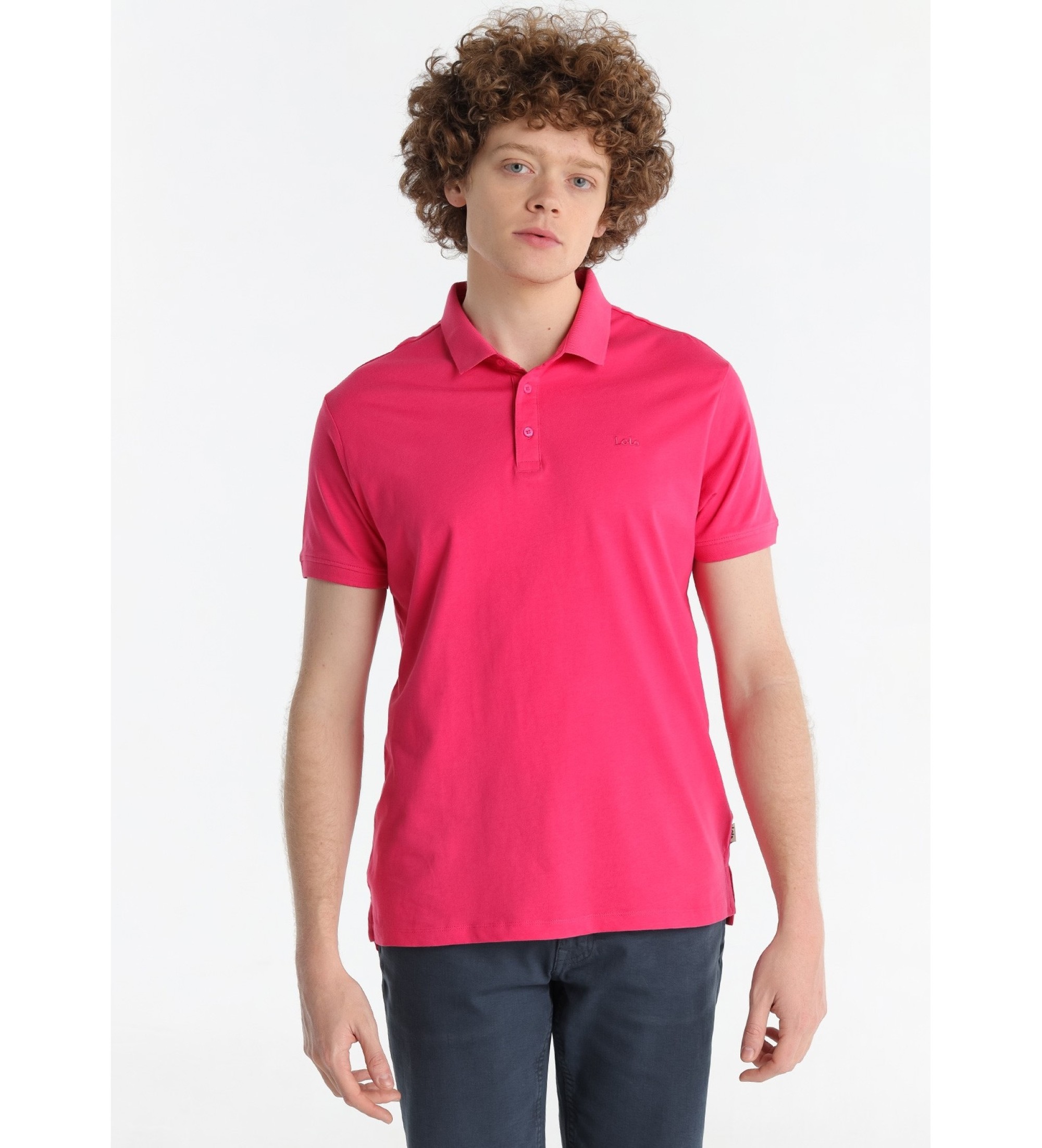 Lois Jeans Koszulka polo z różowym haftem