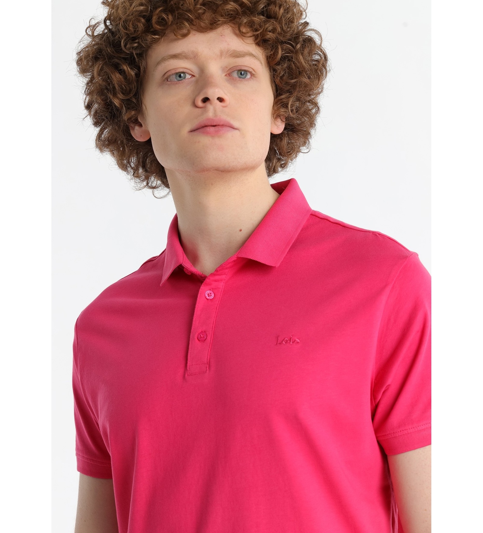 Lois Jeans Koszulka polo z różowym haftem