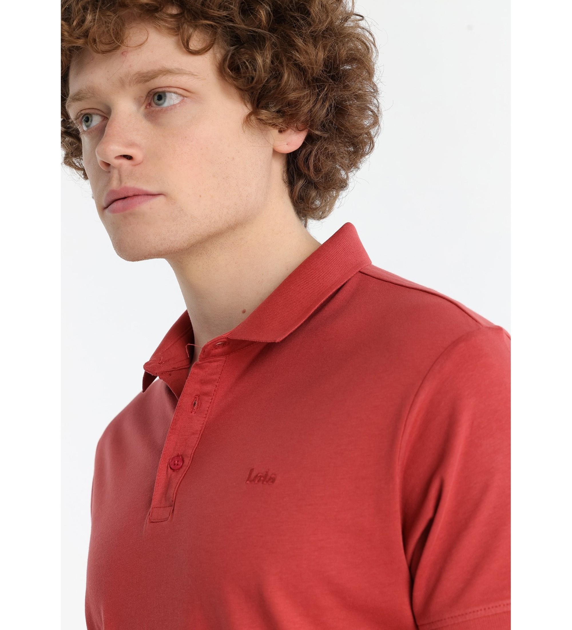 Lois Jeans Polo con ricamo rosso