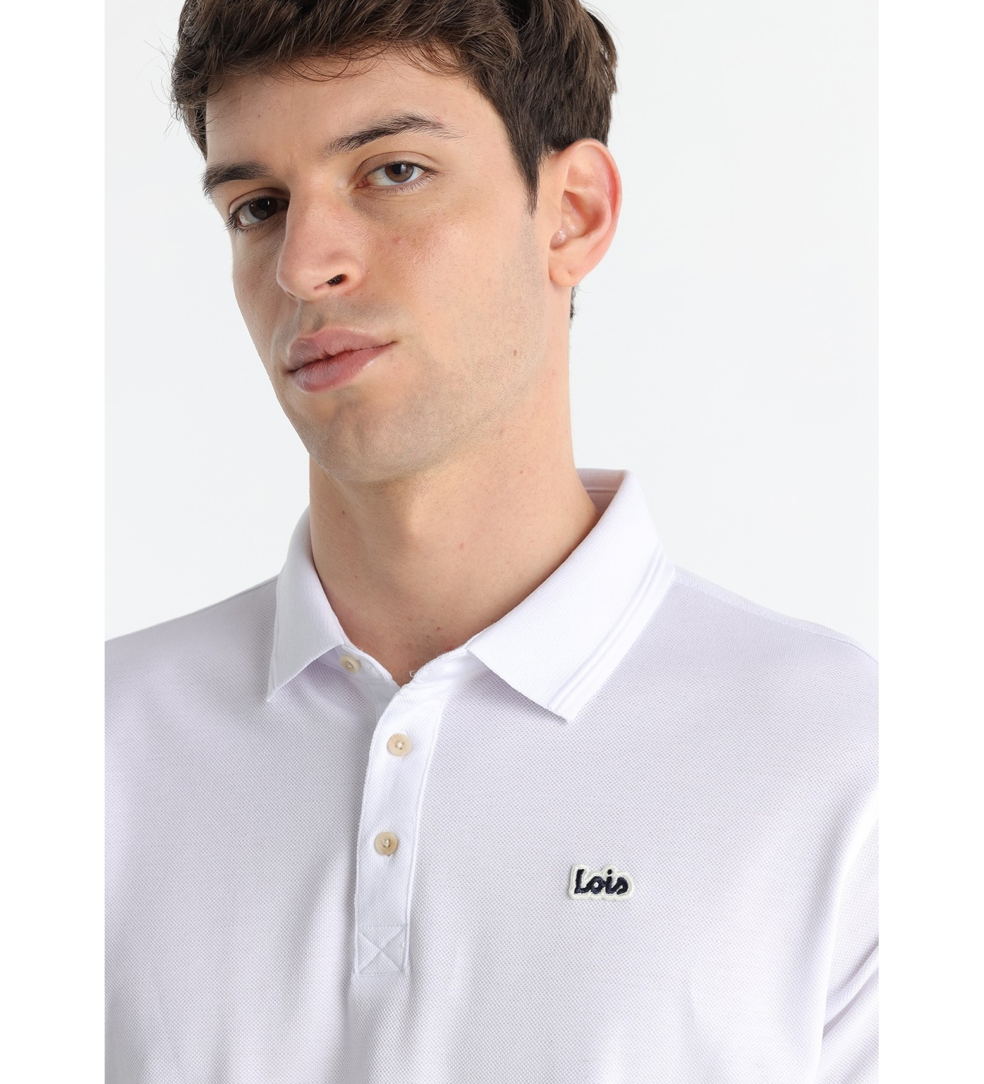 Lois Jeans Basic poloshirt witte patch