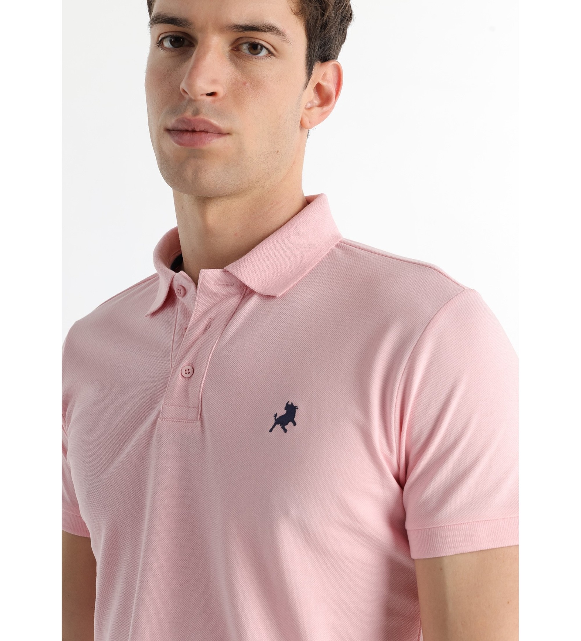 Lois Jeans Klasyczna różowa koszulka polo