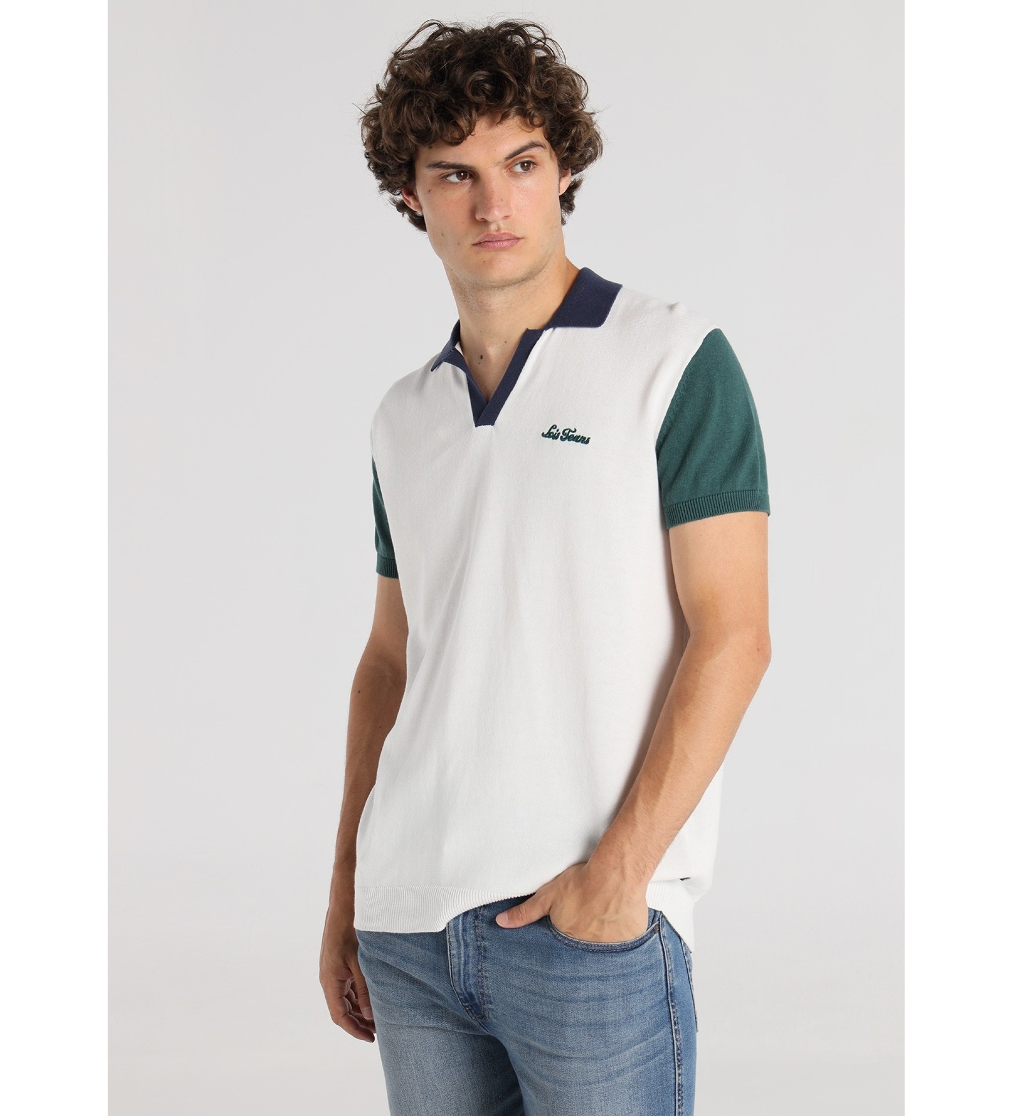 Lois Jeans Polo a contrasto bianco