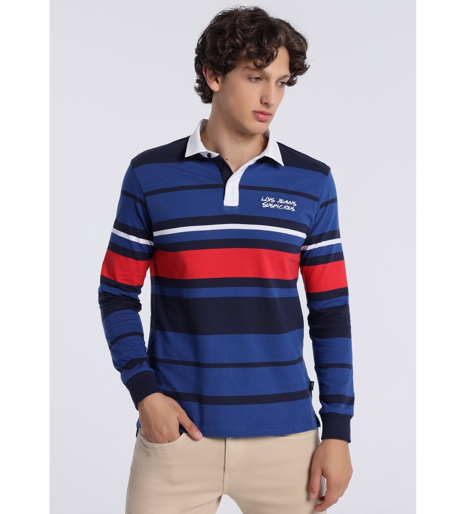 Lois Long sleeve polo shirt 131990 Blue - ESD Store fashion, footwear and  accessories - best brands shoes and designer shoes