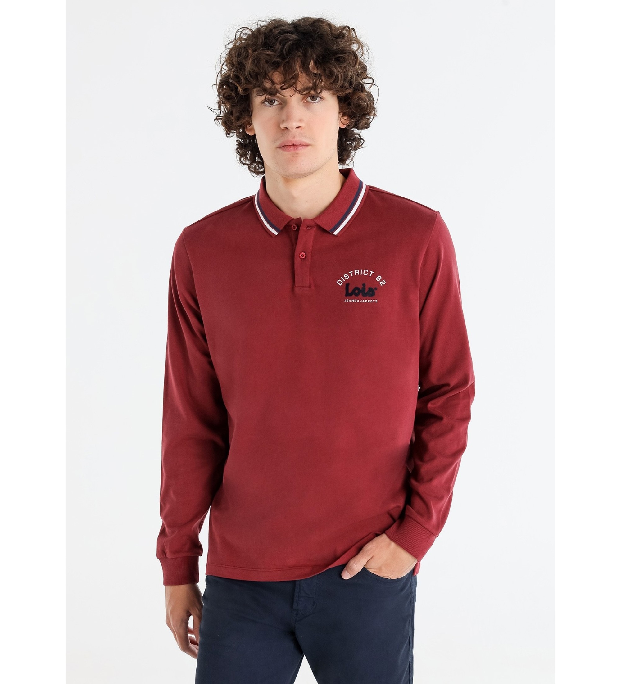 Lois Jeans Poloshirt mit roter Grafik